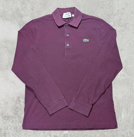 Lacoste Men's Slim Fit Long Sleeved Polo T Shirt - Burgundy - Size 3 / Small