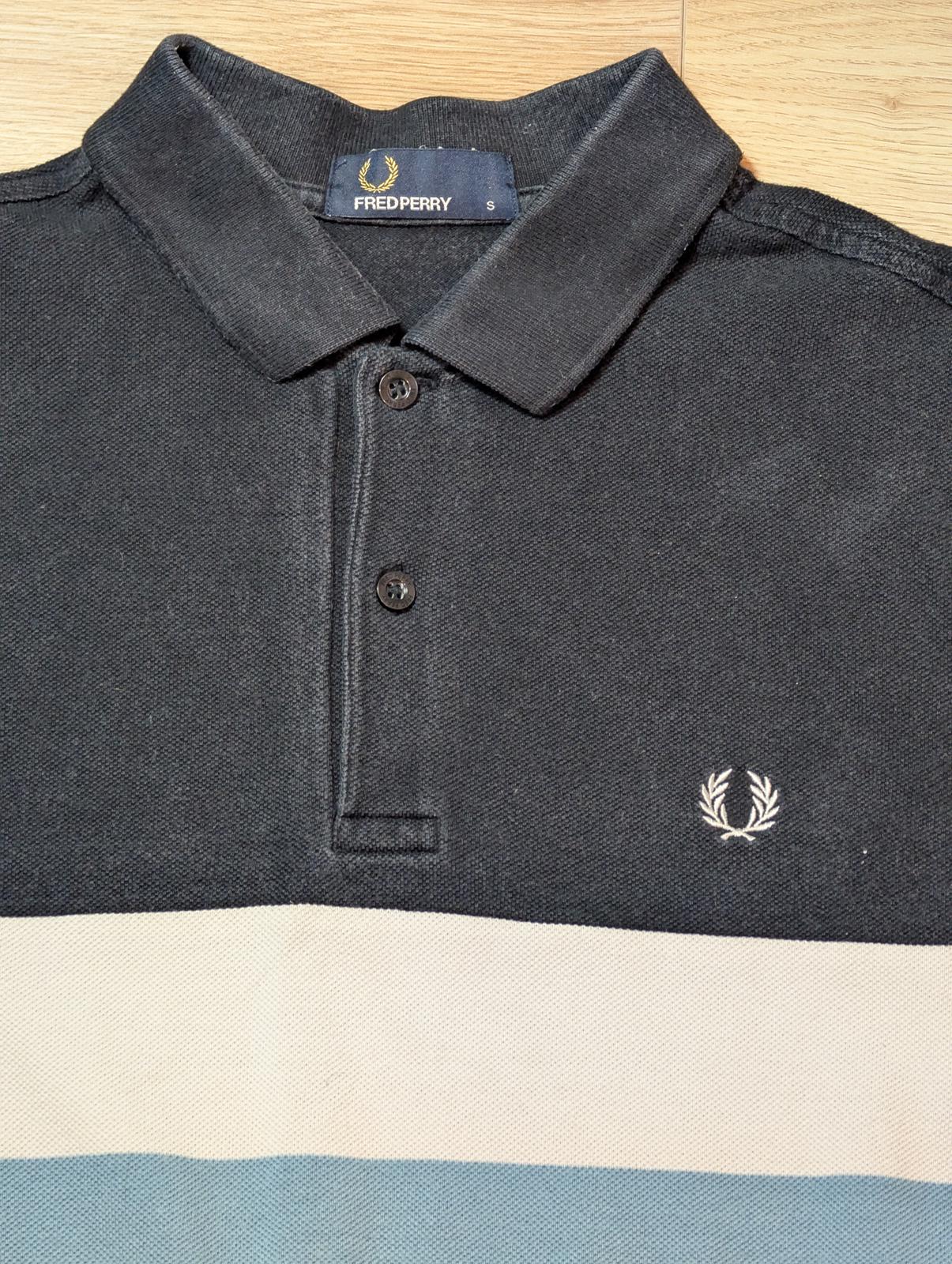 Fred Perry Men's Striped Polo T Shirt - Black - Size Small