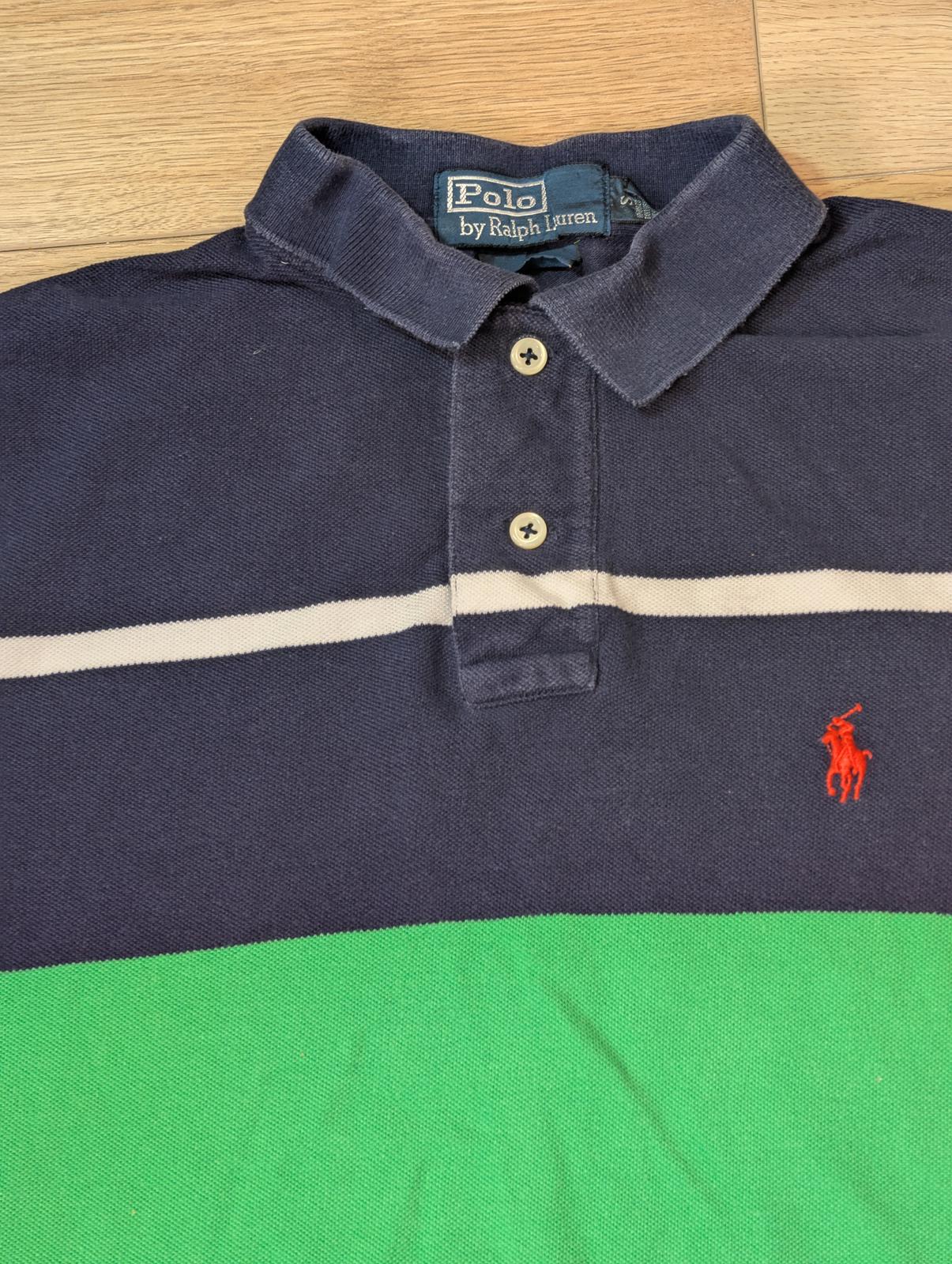 Ralph Lauren Men's Custom Fit Polo T Shirt - Navy & Green - Size Small