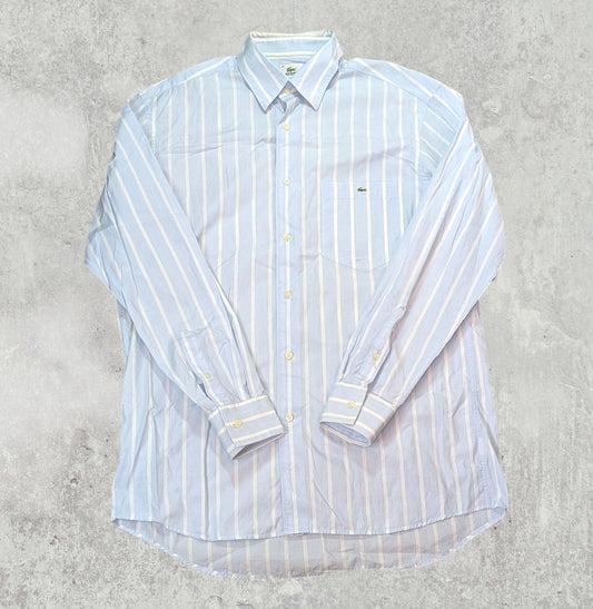 Lacoste Men's Striped Shirt - Blue - Size Medium