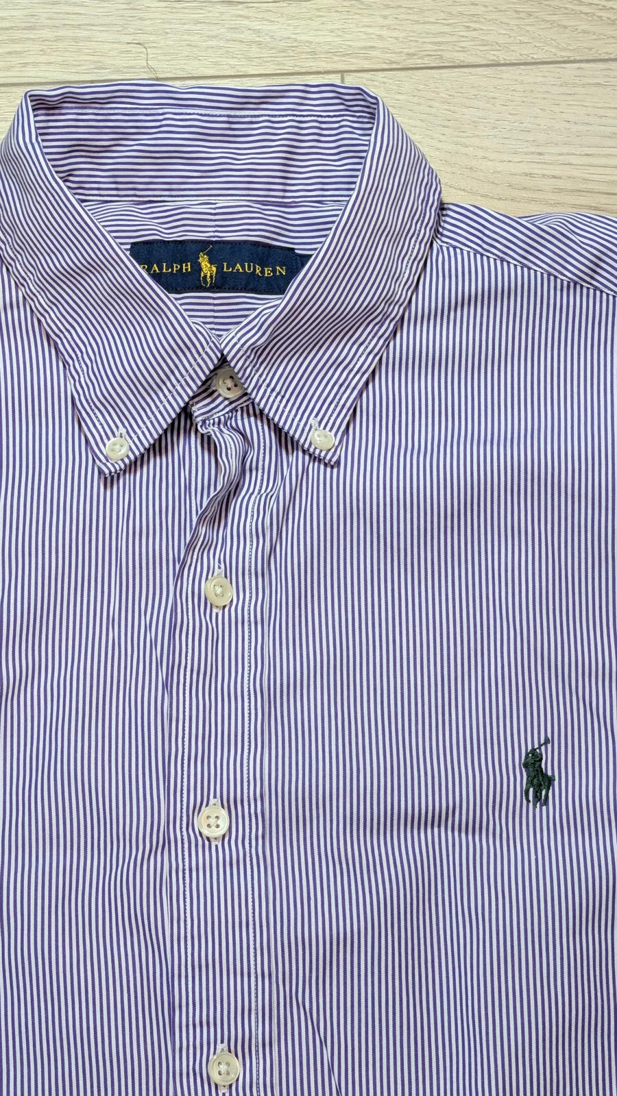 Ralph Lauren Men's Striped Shirt - Purple - Size Large