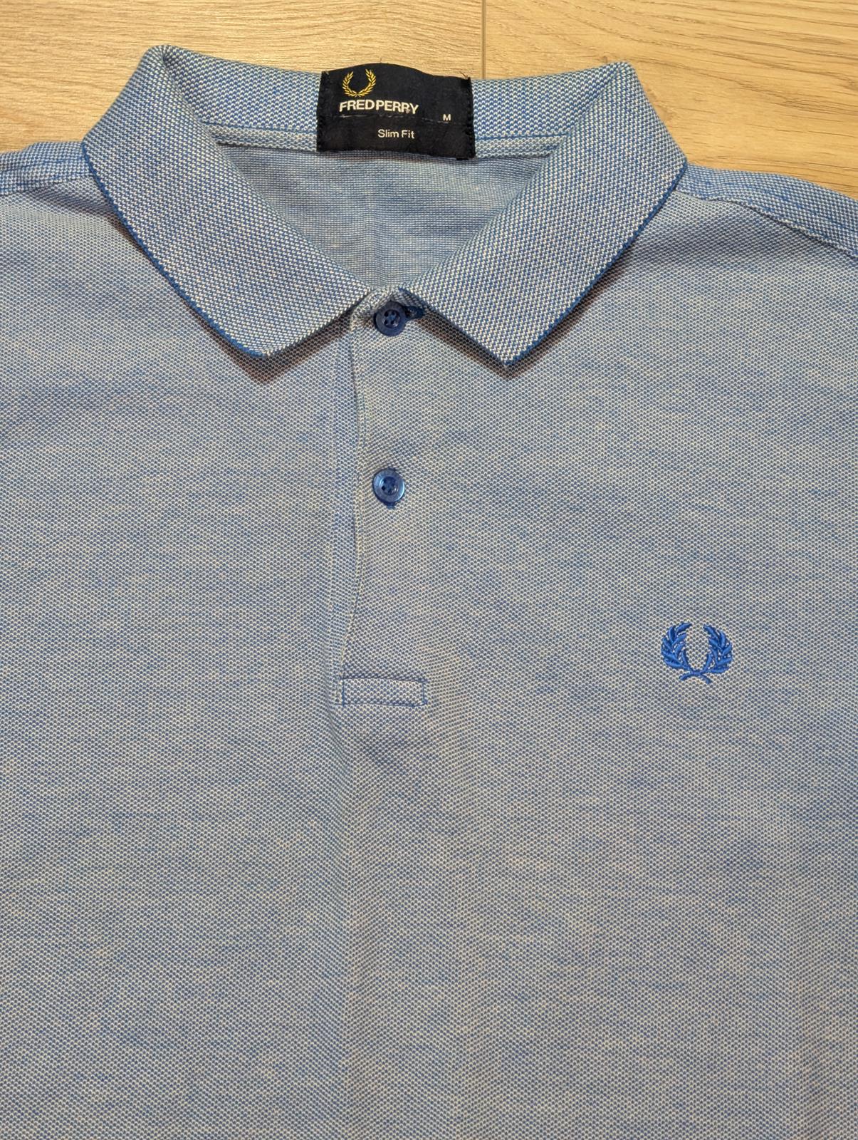 Fred Perry Men's Slim Fit Polo T Shirt - Blue - Size Medium