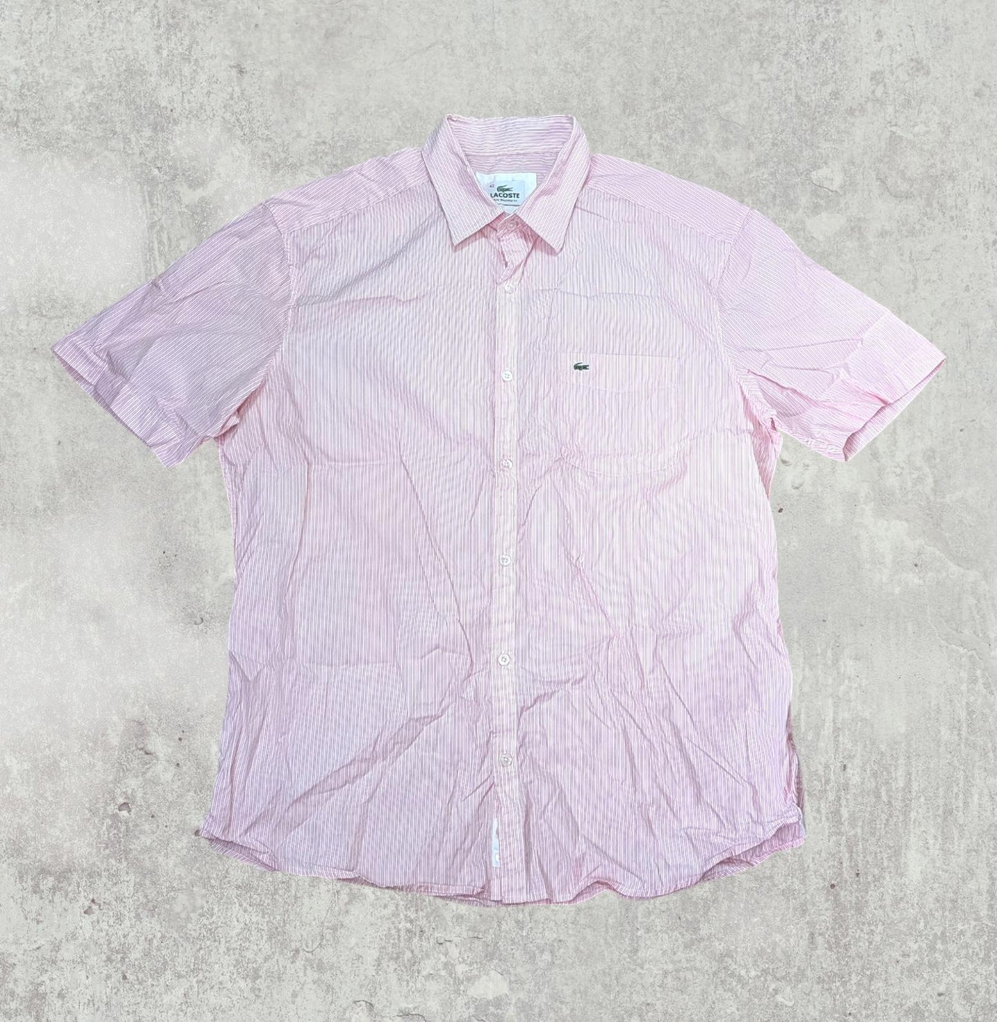 Lacoste Men's Slim Tailored Fit Striped Shirt - Red - Size Large