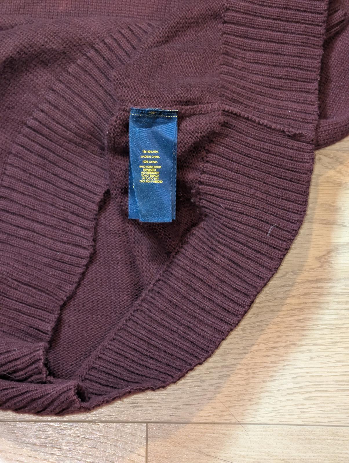 Ralph Lauren Men's 1/4 Zip Jumper - Burgundy - Size Large