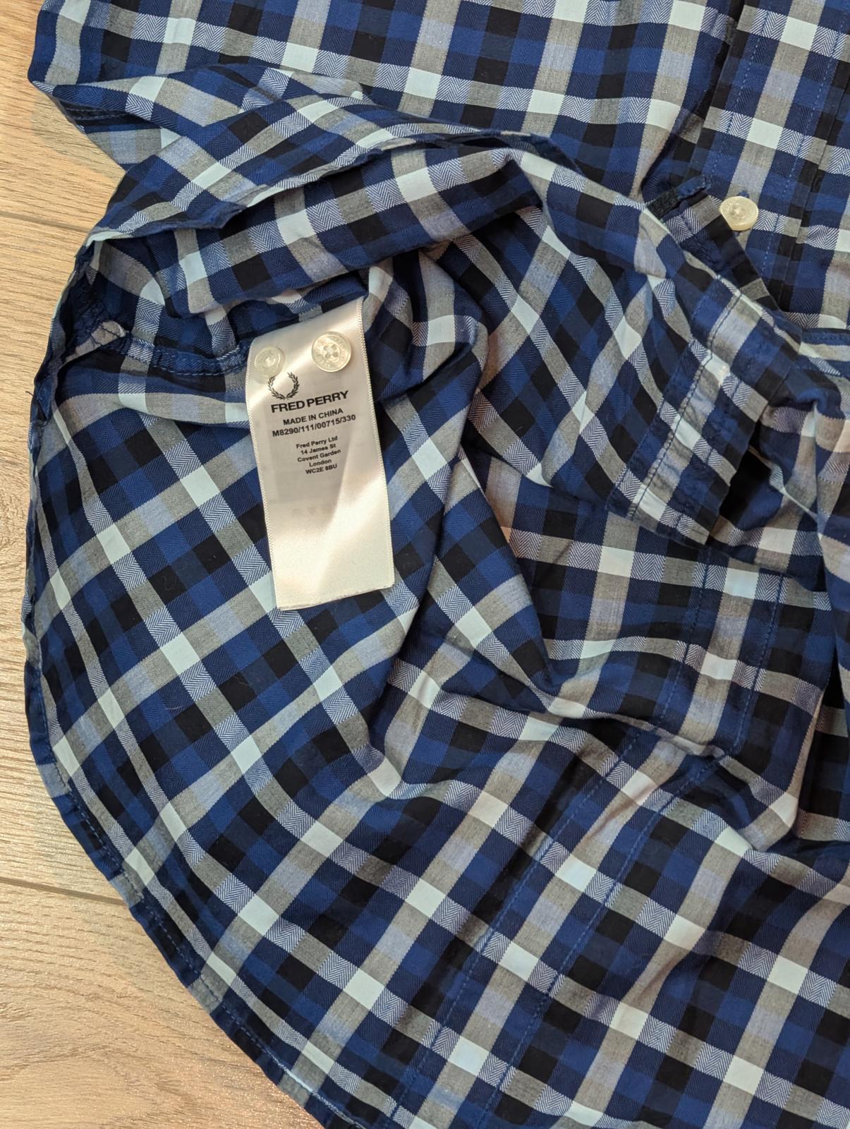 Fred Perry Men's Check Shirt - Blue - Size Small