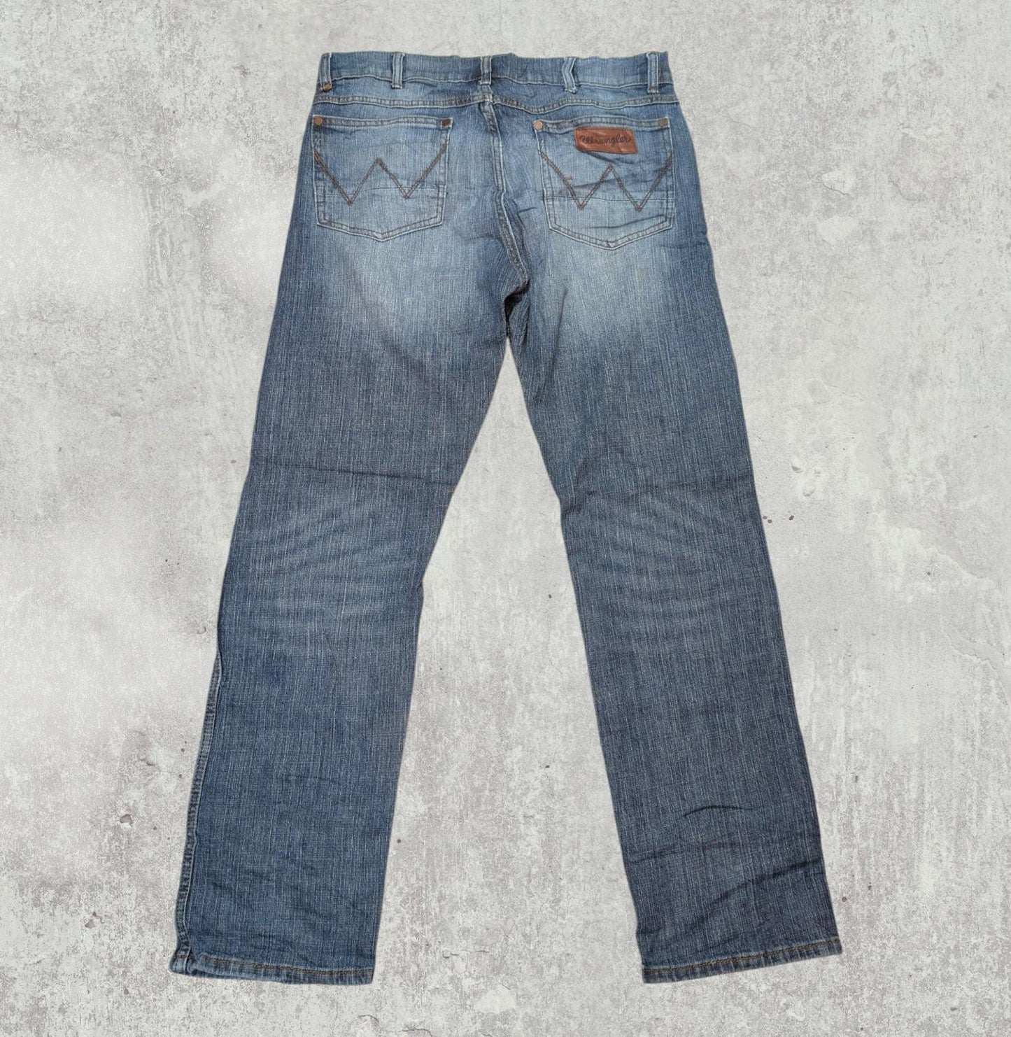 Wrangler Men's Slim Straight Jeans - Blue - Size 32W 32L