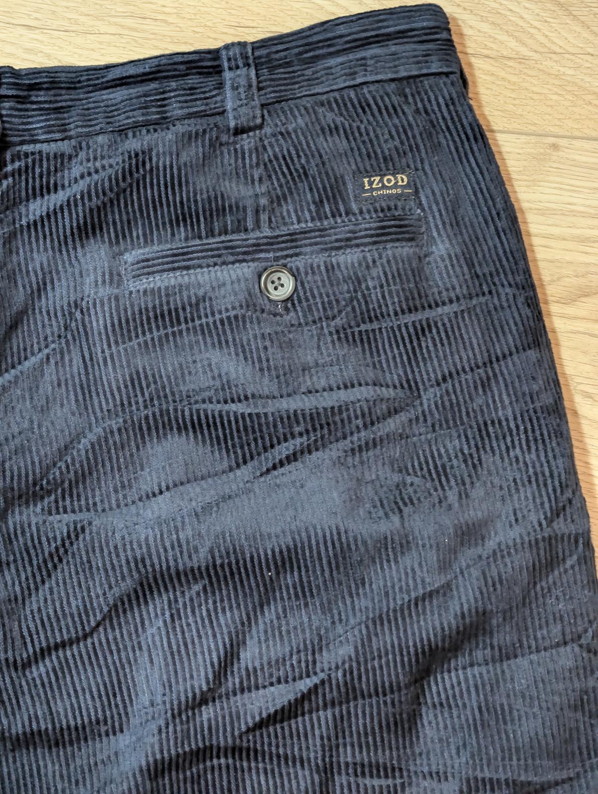 Izod Men's Corduroy Trousers - Navy - Size 34W 30L