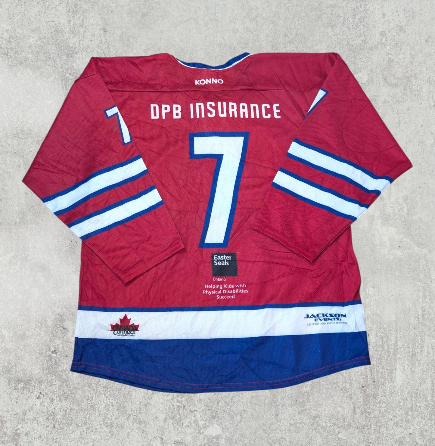 Konno Men's Brad May Celebrity Hockey Jersey - Red - Size XL