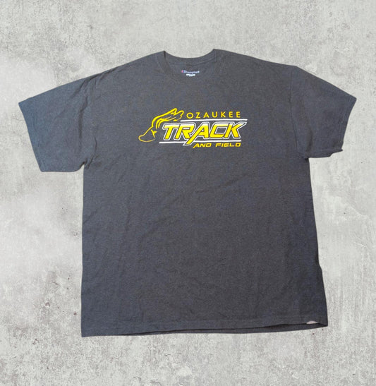 Champion Men's Track & Field T Shirt - Grey - Size XL