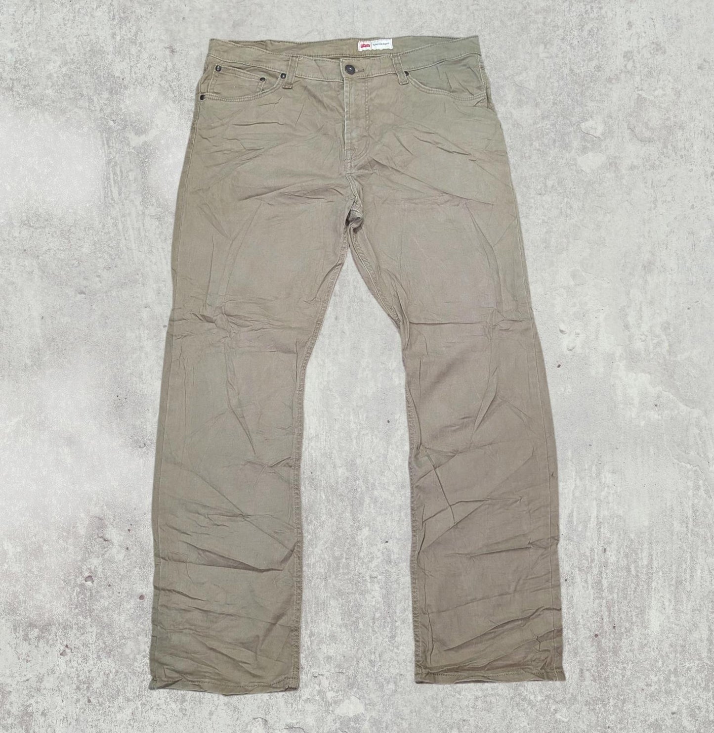 Wrangler Men's Slim Straight Chino Trousers - Tan - Size 36W 30L