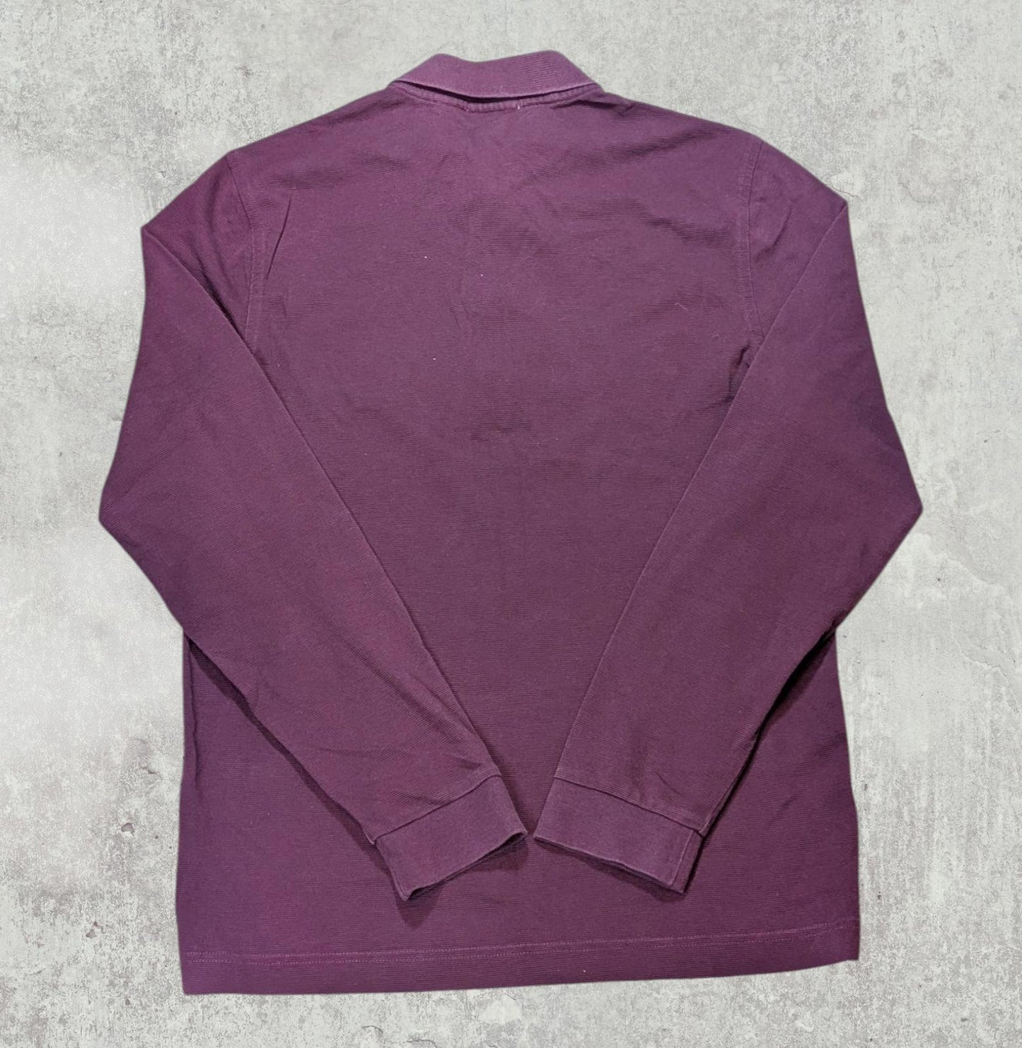 Lacoste Men's Slim Fit Long Sleeved Polo T Shirt - Burgundy - Size 3 / Small