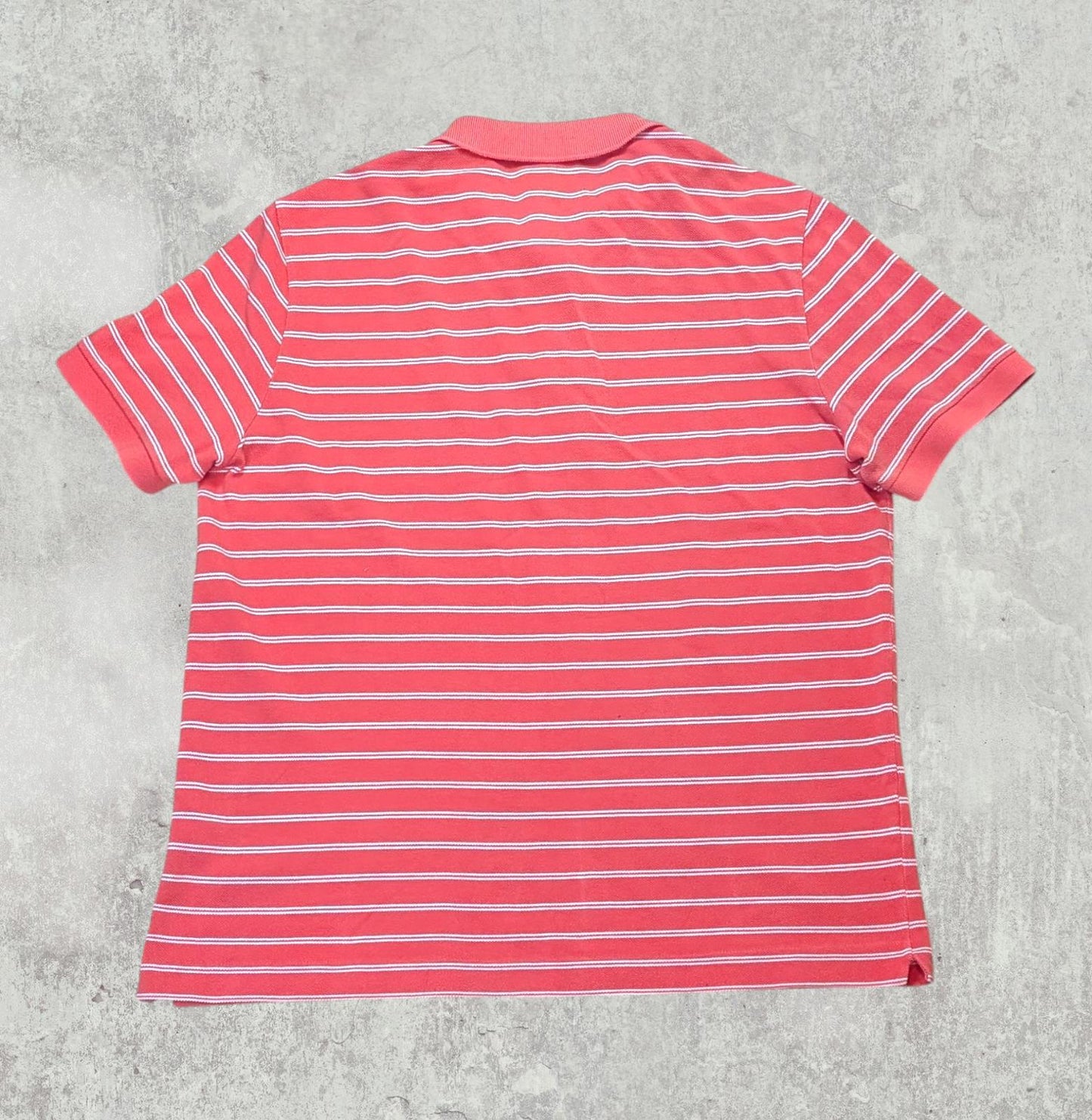 Lacoste Men's Regular Fit Striped Polo T Shirt - Pink - Size 5 / Large