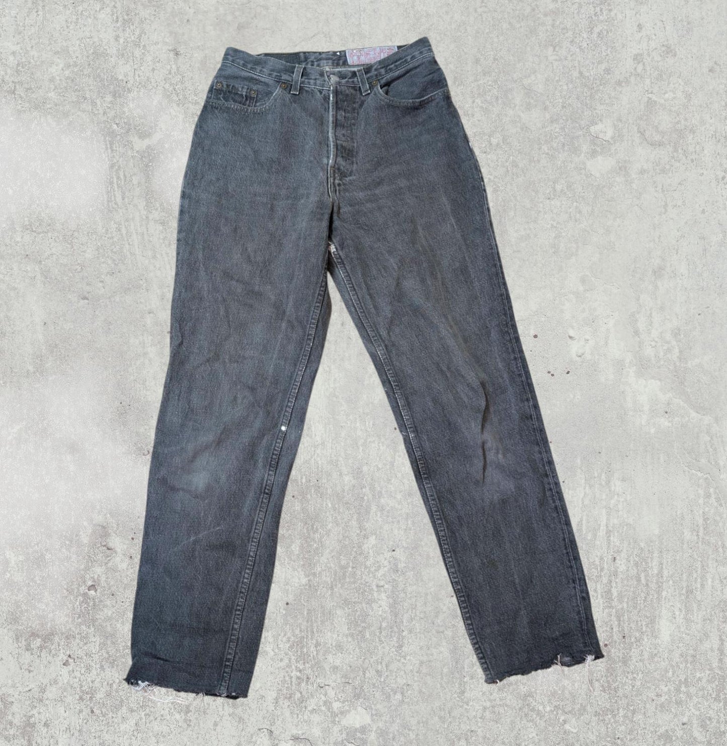 Levi's Men's 901 Distressed Straight Leg Jeans - Grey - Size 29W 30L