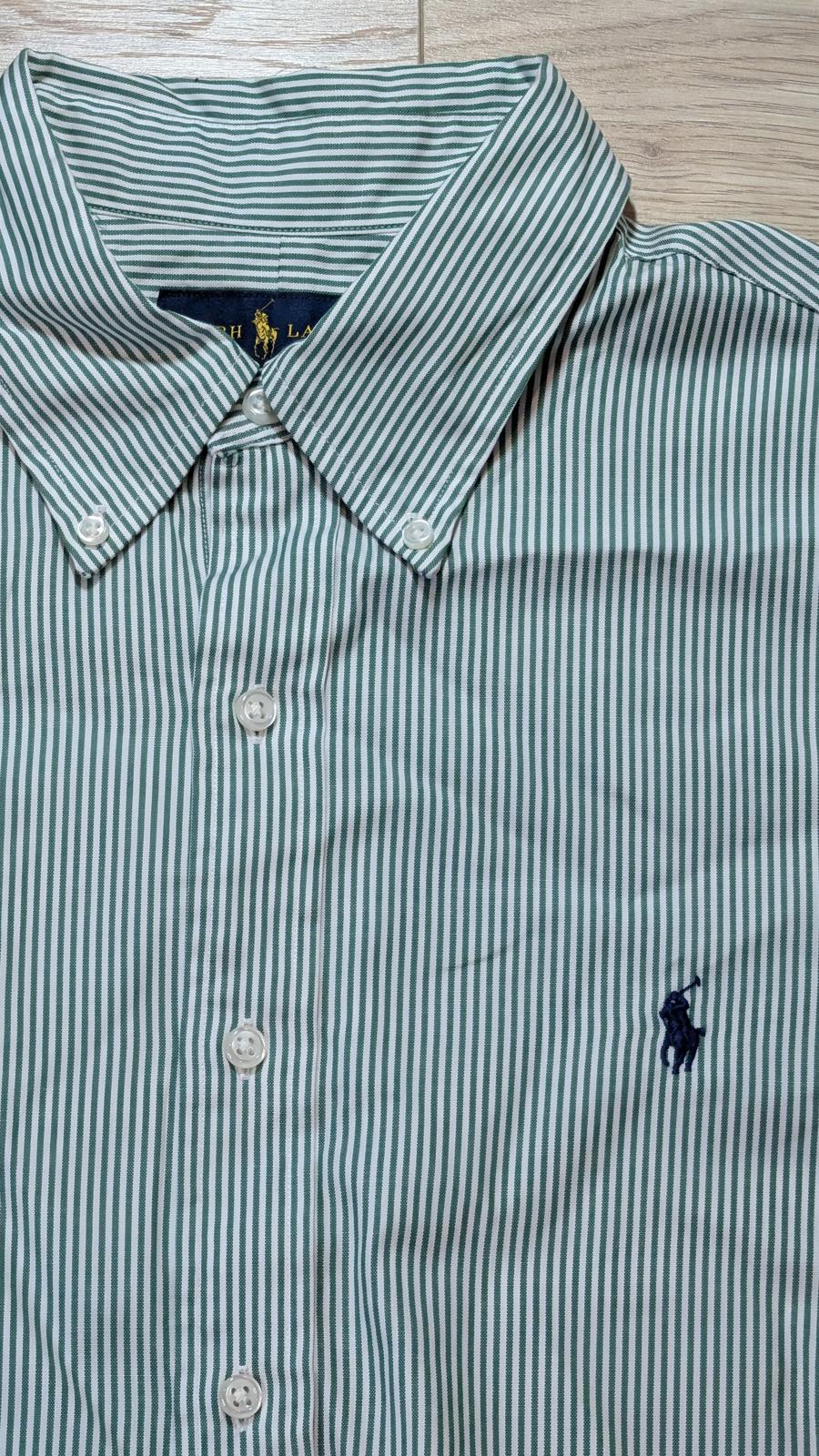 Ralph Lauren Men's Striped Shirt - Green - Size XL