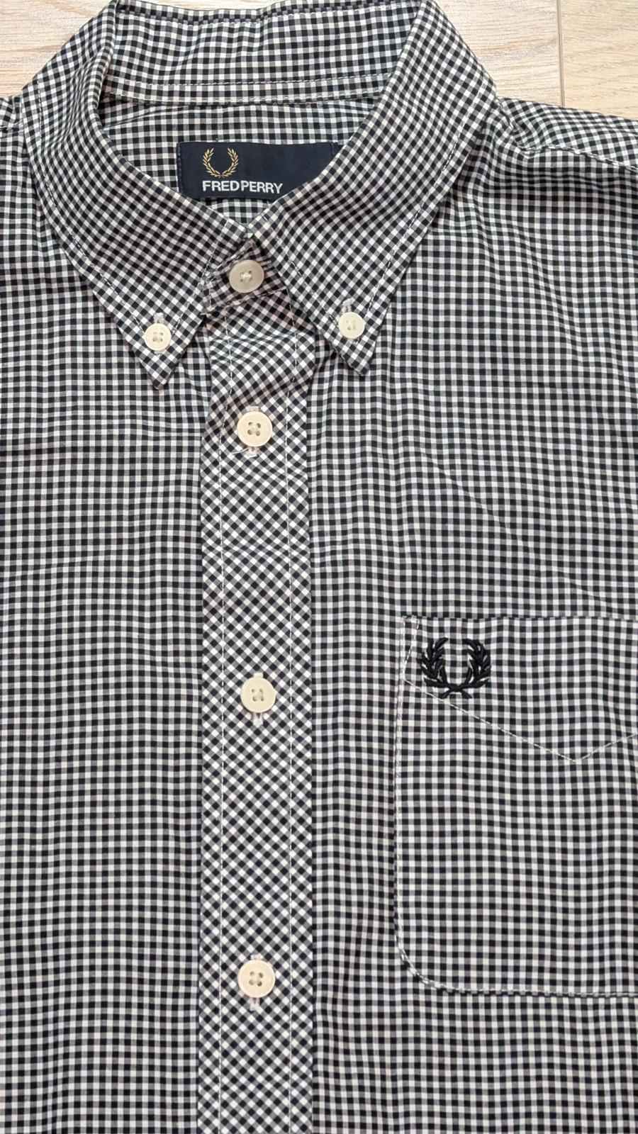 Fred Perry Men's Check Shirt - Black - Size Small