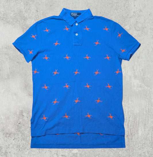 Ralph Lauren Men's Custom Fit Spider Polo T Shirt - Blue - Size Small