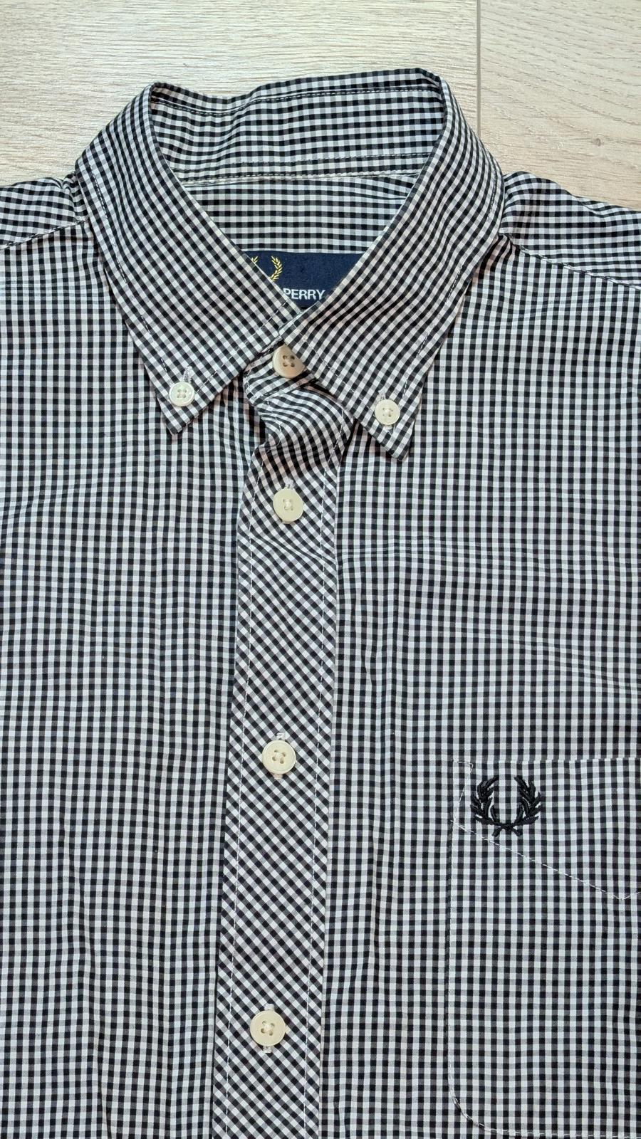 Fred Perry Men's Check Shirt - Black - Size Small