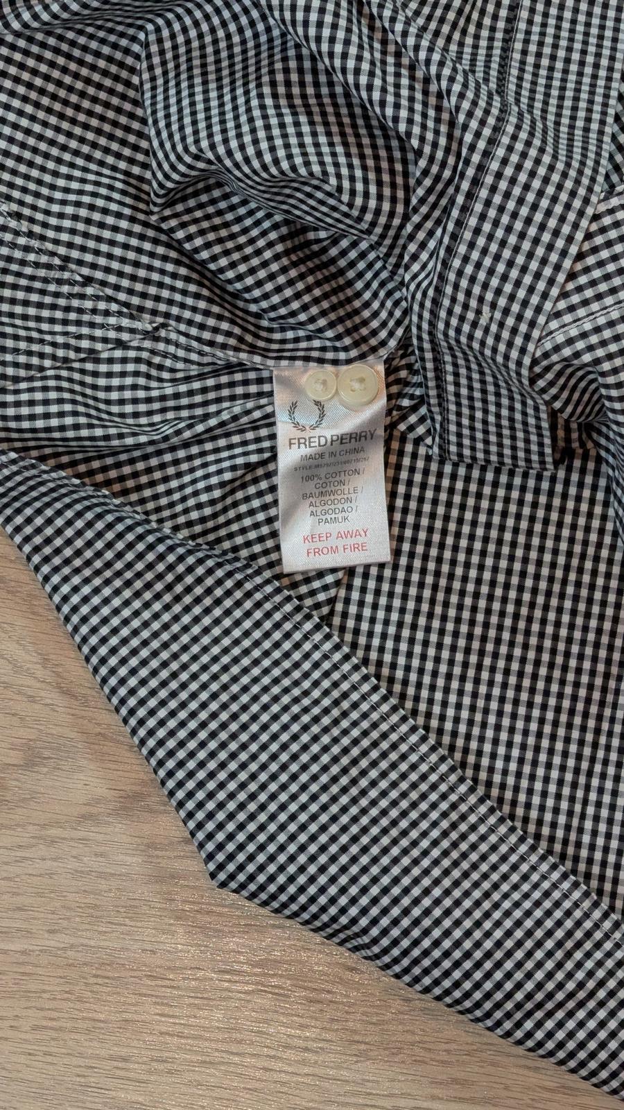 Fred Perry Men's Check Shirt - Black - Size Small