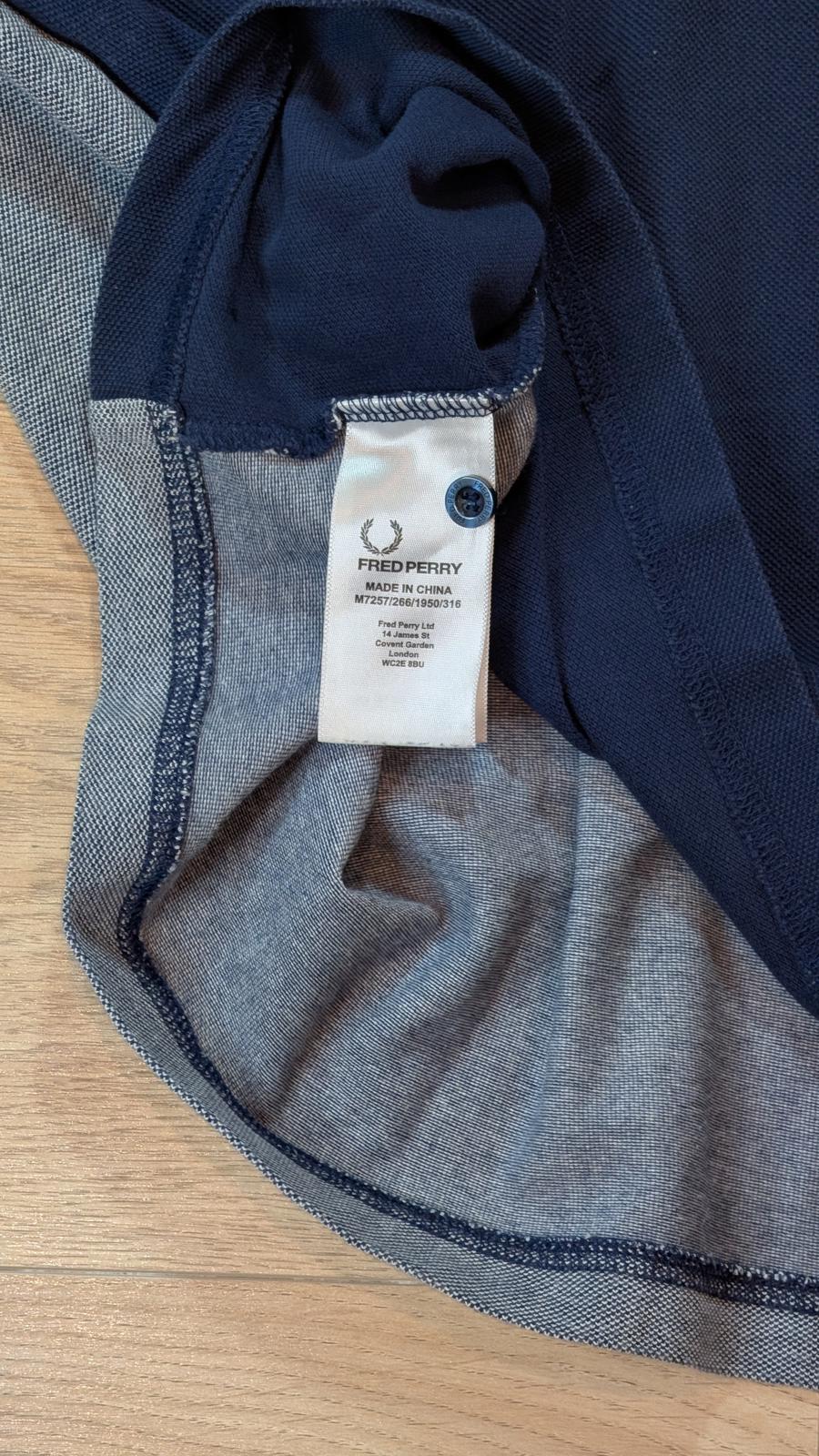 Fred Perry Men's Slim Fit Polo T Shirt - Navy - Size Medium