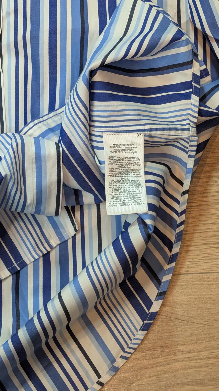 Ralph Lauren Men's Custom Fit Striped Shirt - Blue - Size Large