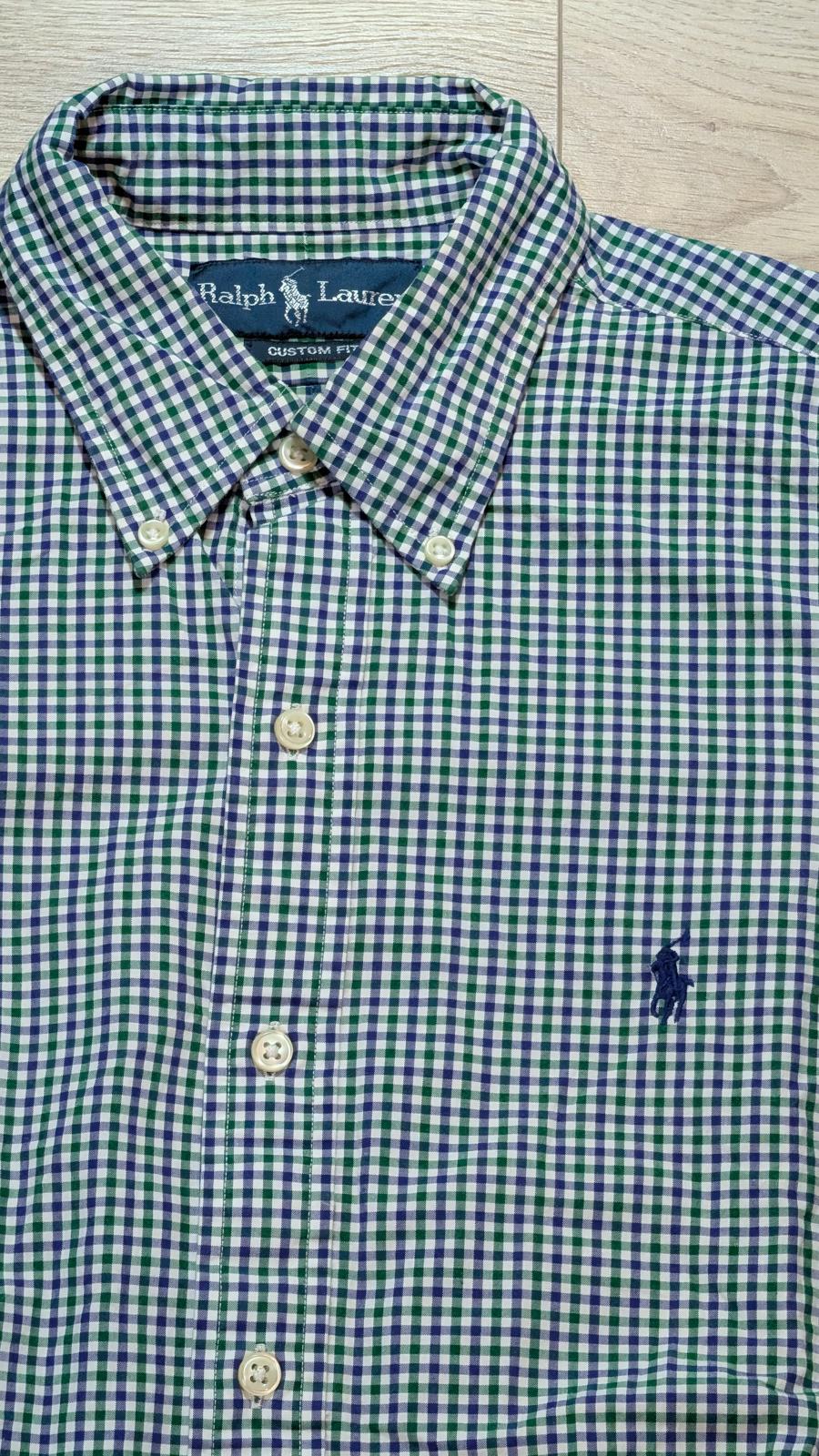 Ralph Lauren Men's Custom Fit Check Shirt - Green - Size Small