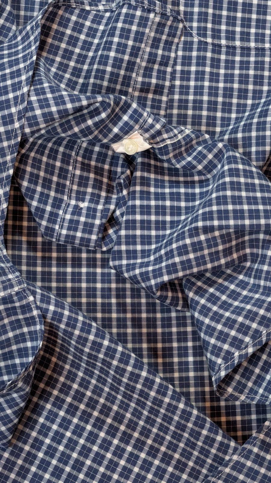 Lacoste Men's Check Shirt - Navy - Size 40 / Medium