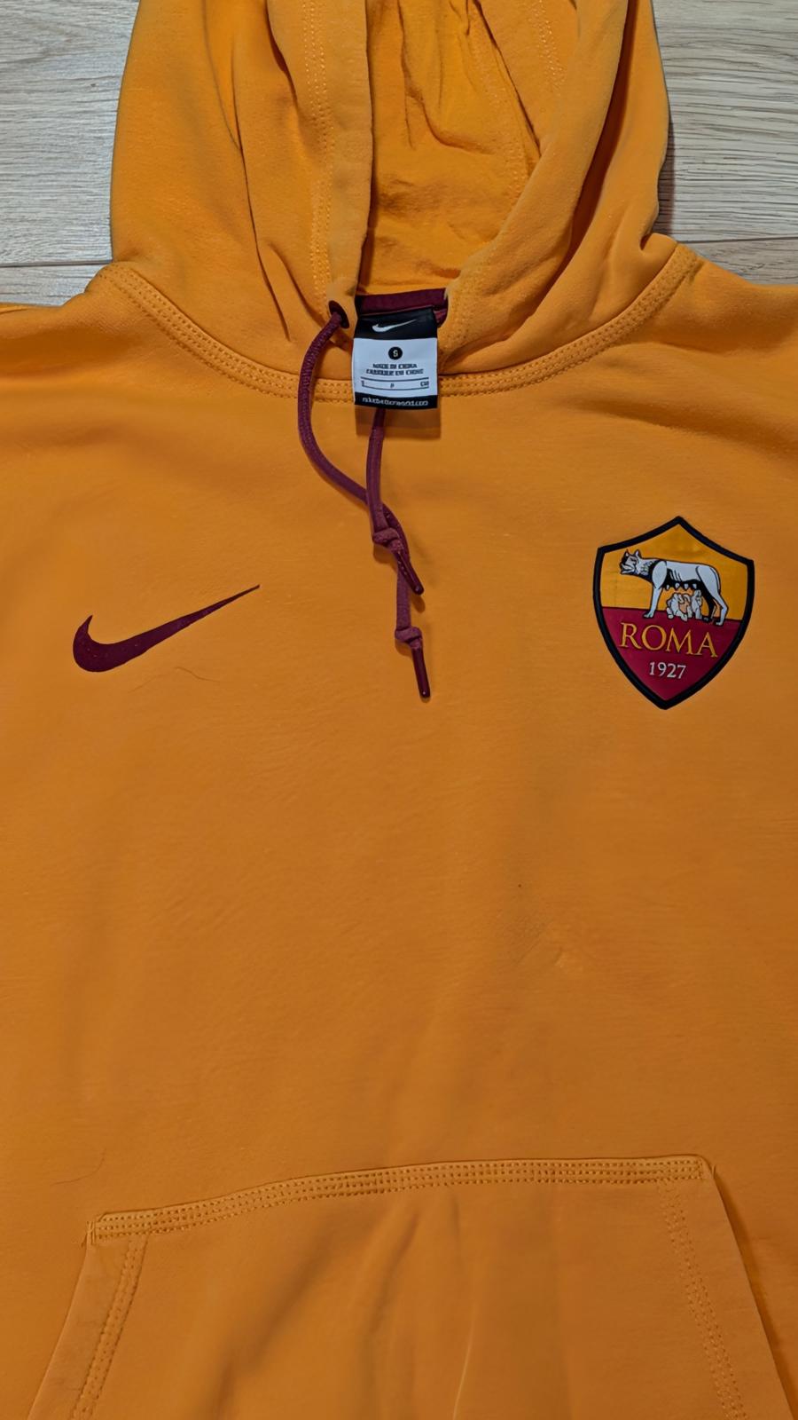 Nike Men's AS Roma Hoodie Sweatshirt - Orange - Size Small