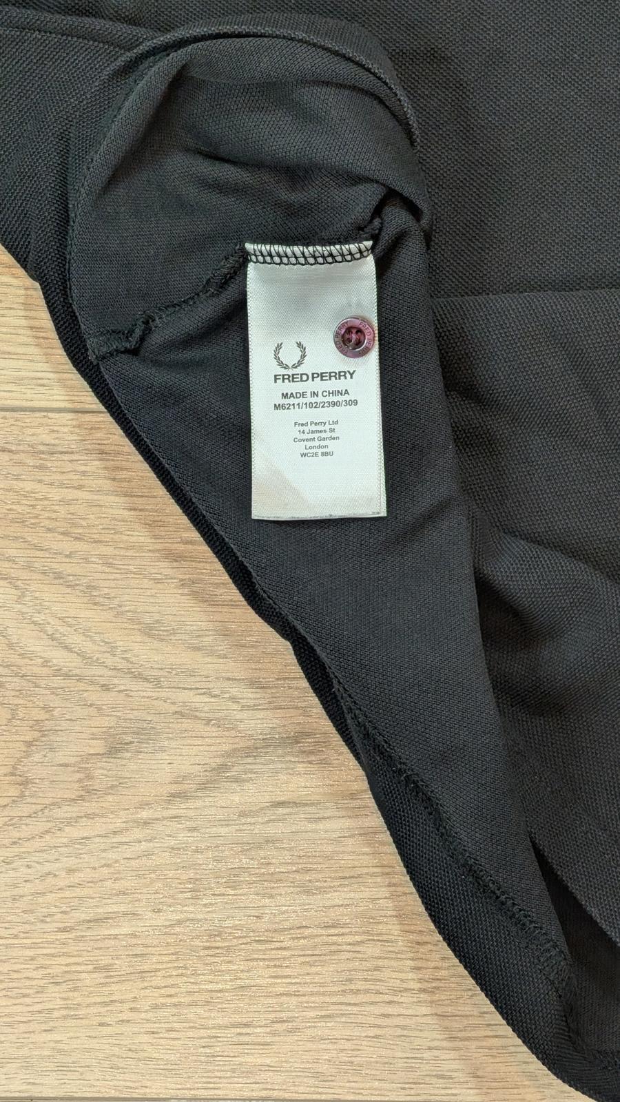 Fred Perry Men's Slim Fit Polo T Shirt - Black - Size Small