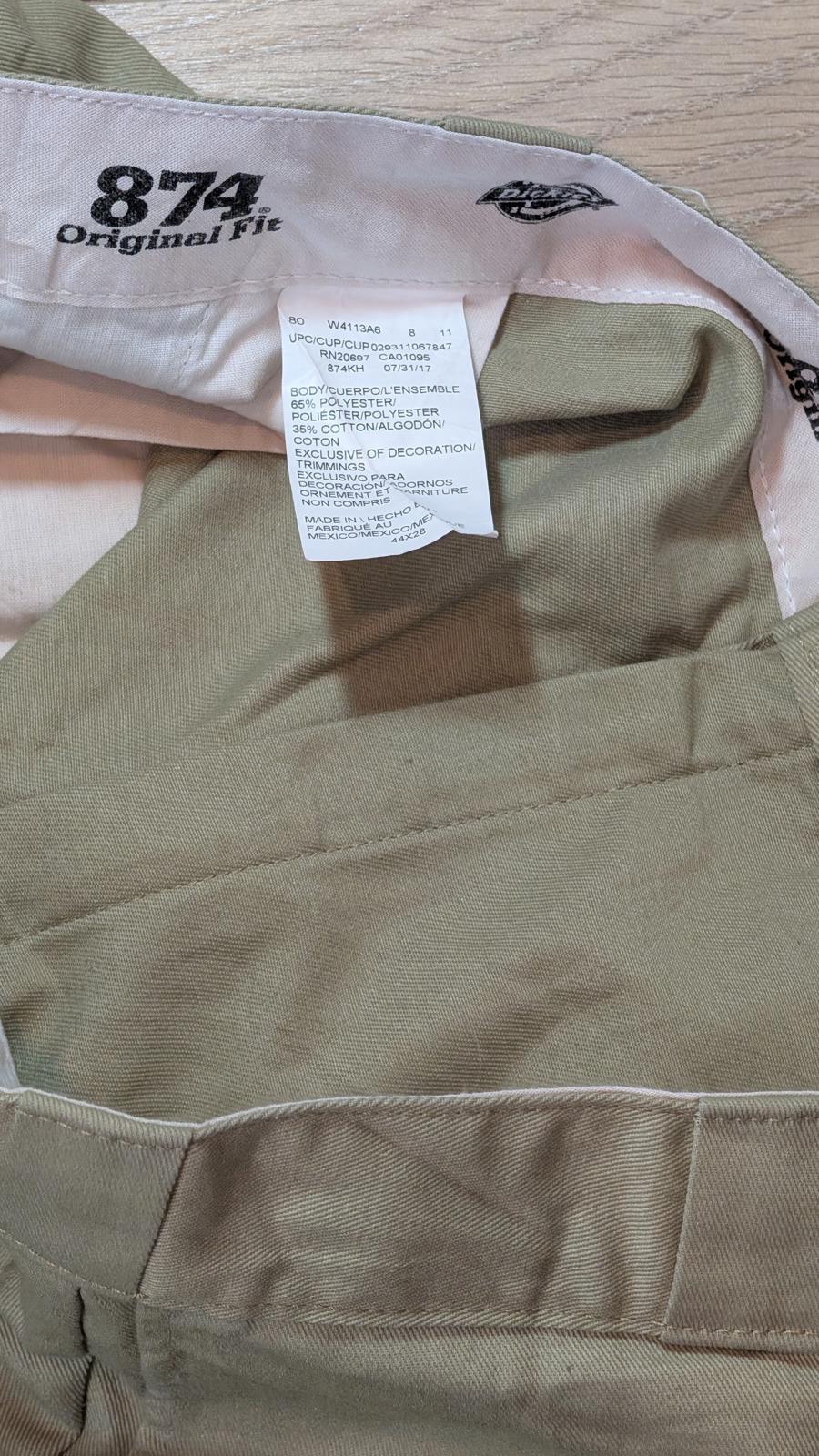 Dickies Men's 874 Original Fit Chino Trousers - Tan - Size 42W 28L