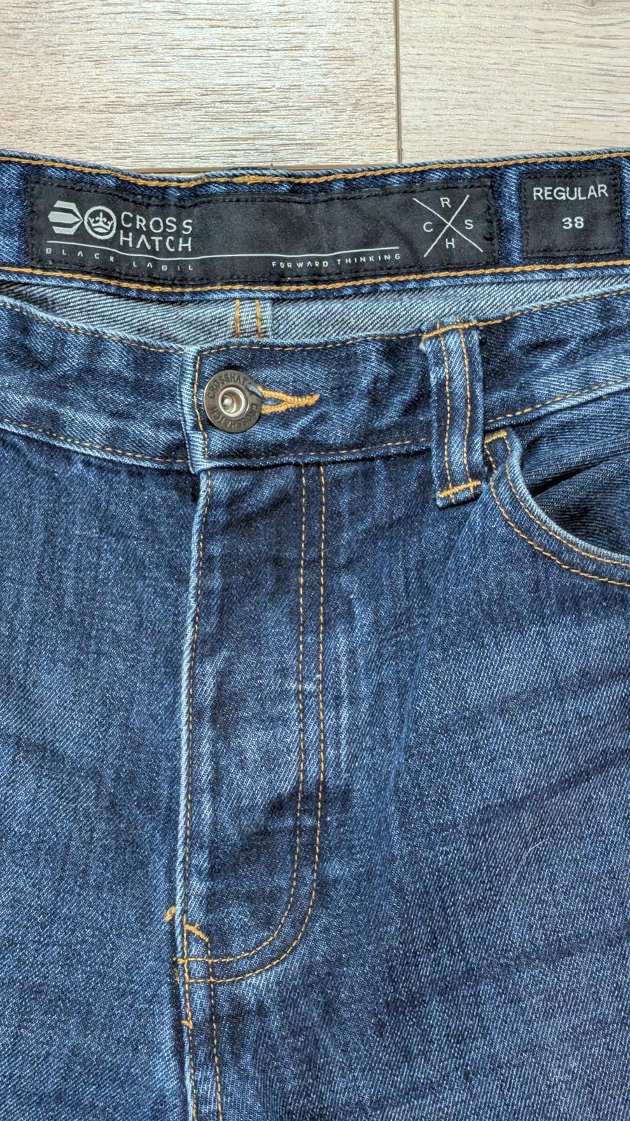 Crosshatch Men's Straight Jeans - Blue - Size 38W 32L