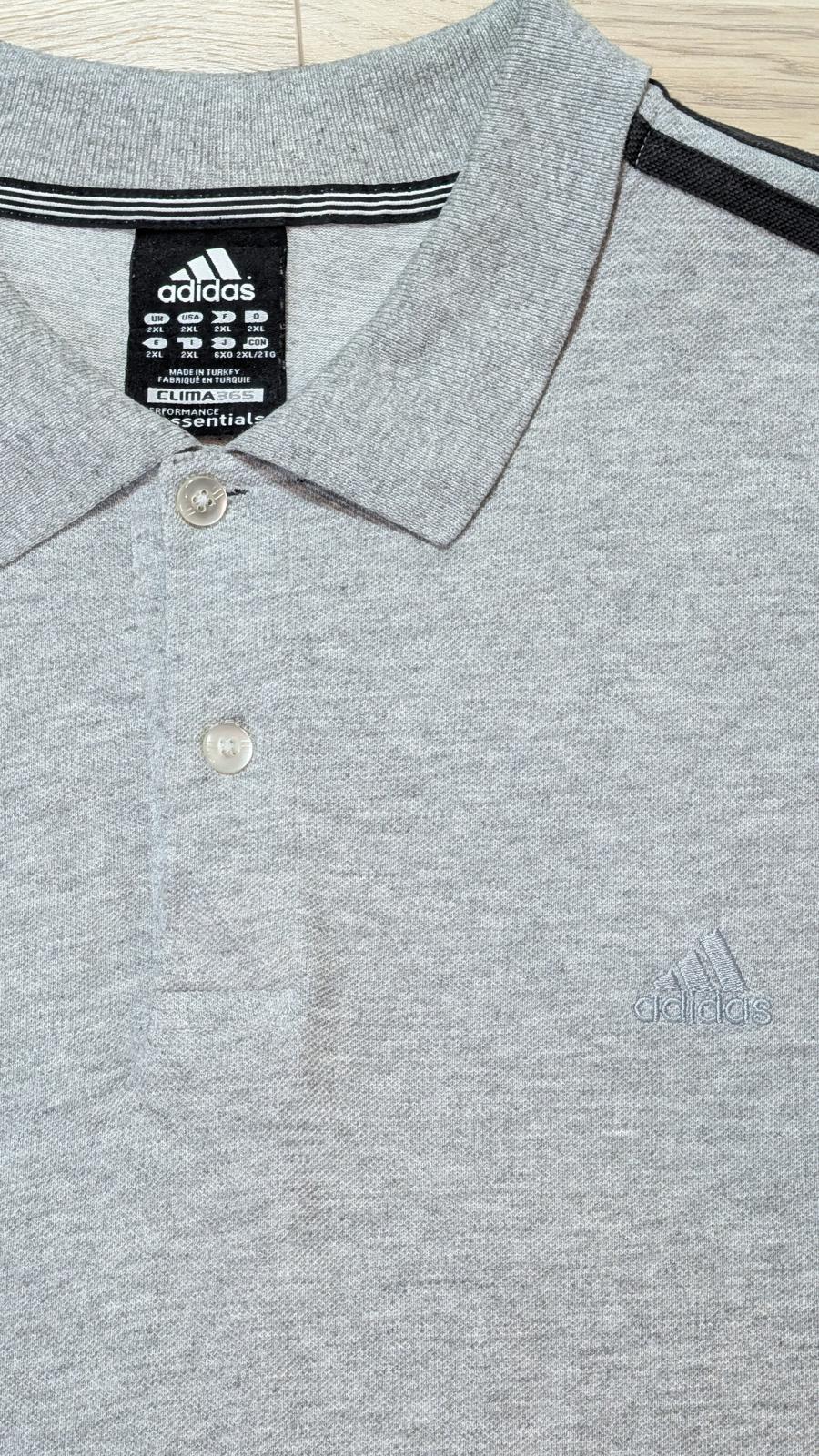 Adidas Men's Polo T Shirt - Grey - Size XXL