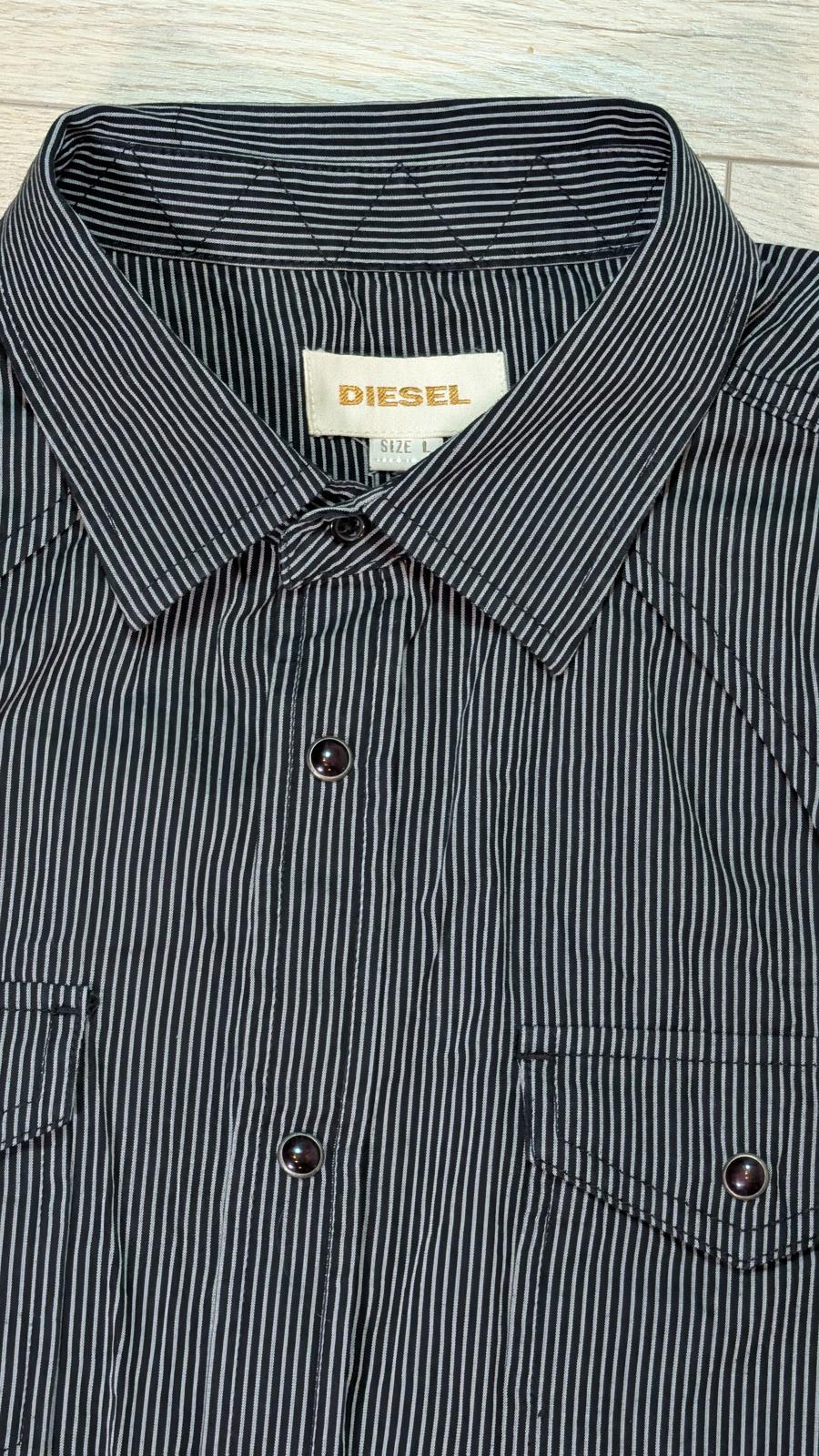 Diesel Men's Cowboy Striped Shirt - Black - Size Large