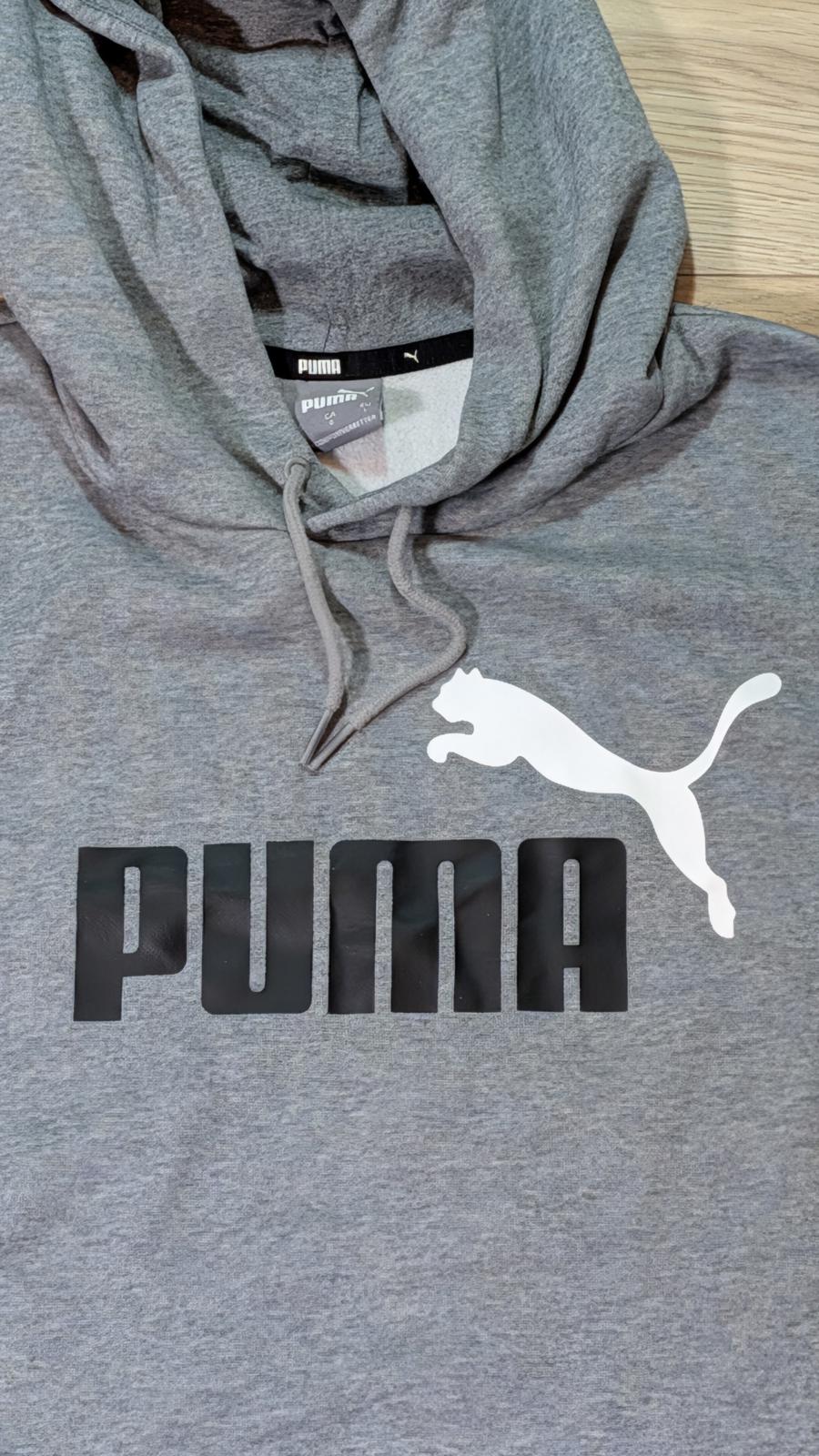Puma Men's Hoodie Sweatshirt - Grey - Size Large