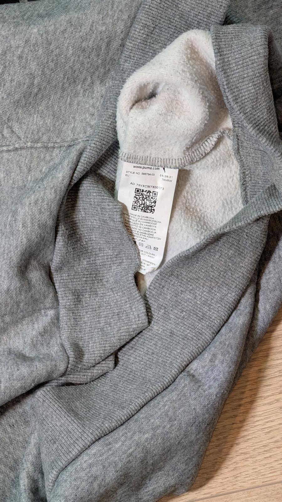 Puma Men's Hoodie Sweatshirt - Grey - Size Large