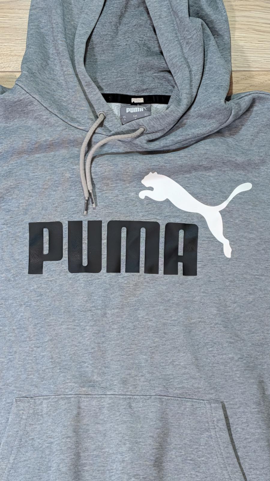 Puma Men's Hoodie Sweatshirt - Grey - Size Small
