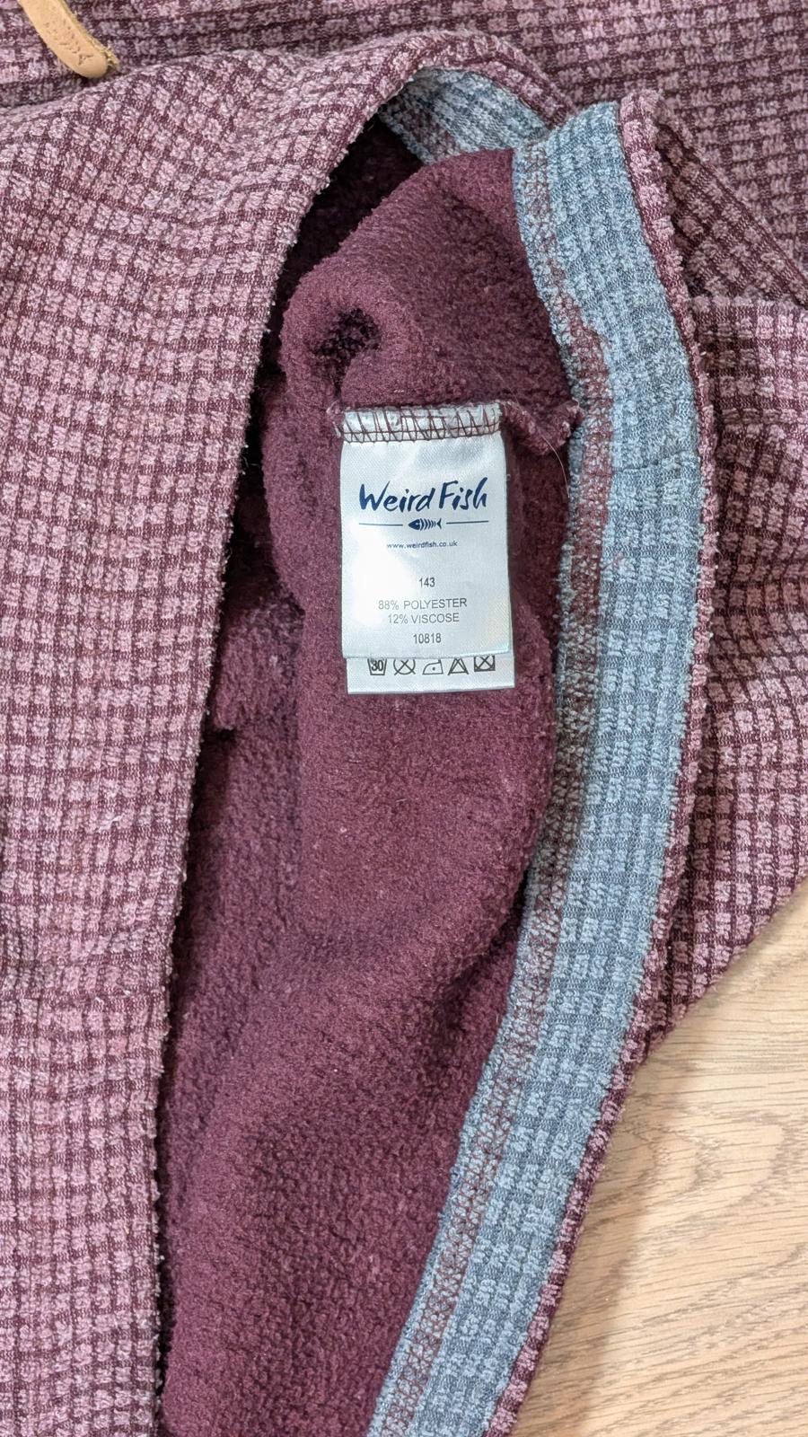 Weird Fish Men's 1/4 Zip Jumper - Burgundy - Size Small