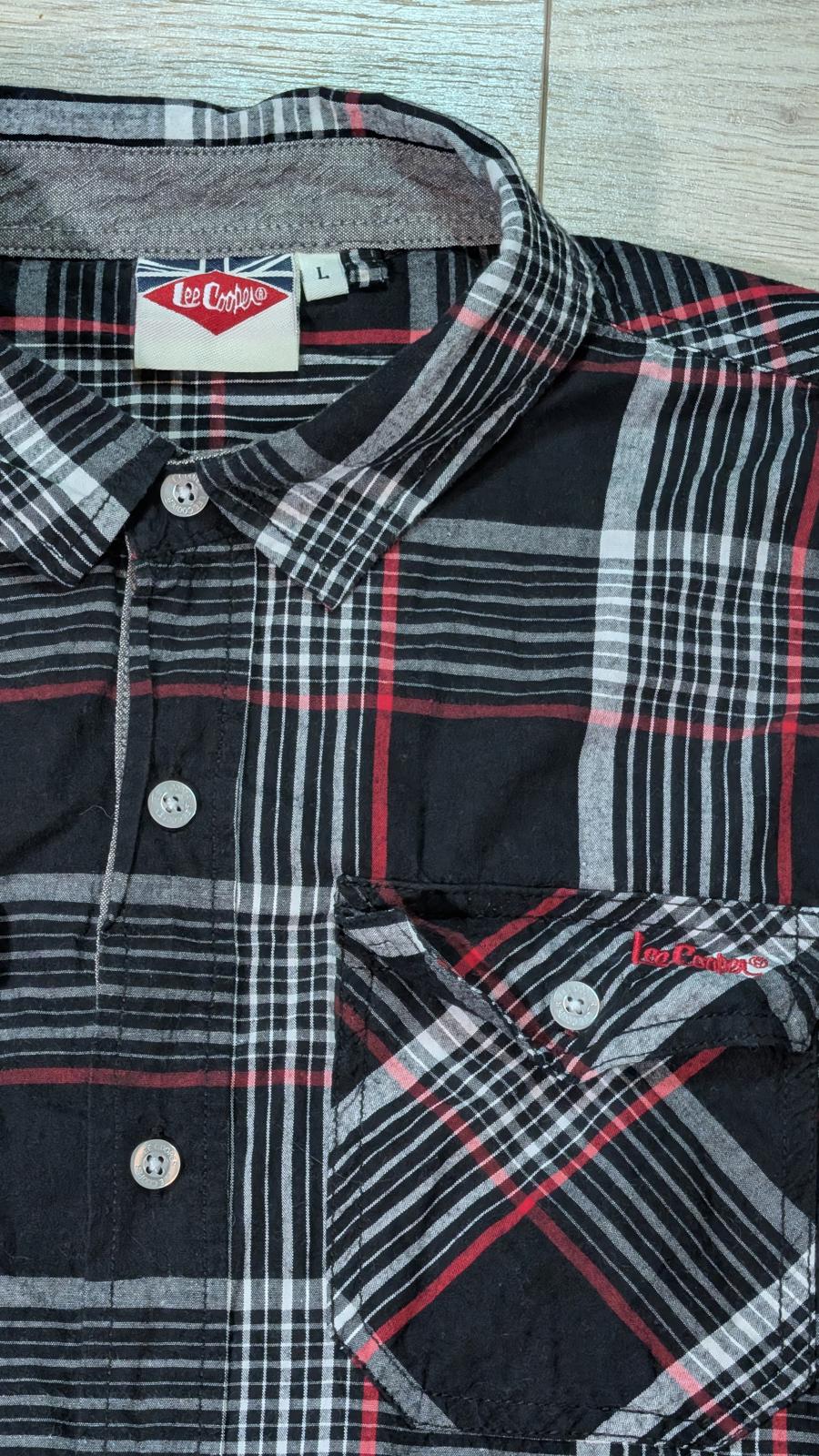 Lee Cooper Men's Check Shirt - Black - Size Large