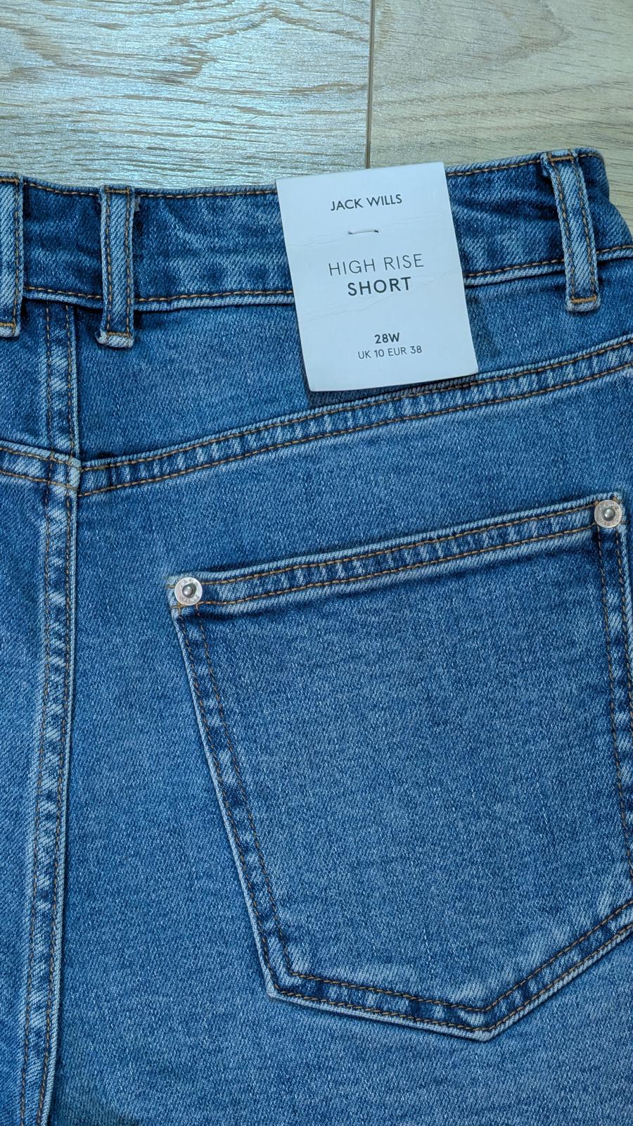 Jack Wills Women's High Rise Jeans Shorts - Blue - Size 28W 4L