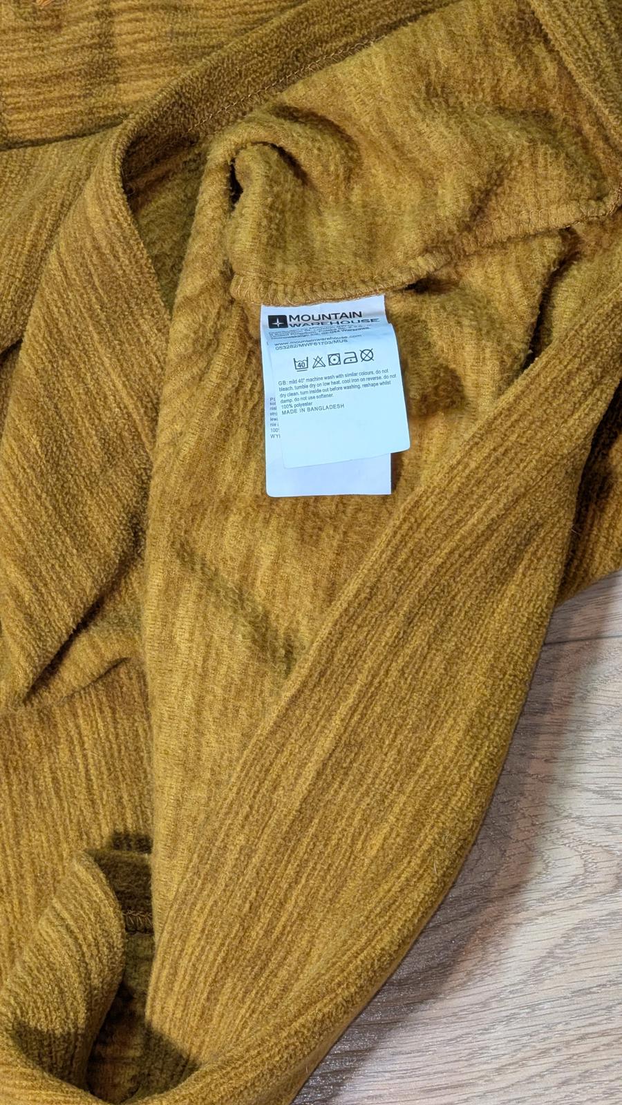 Mountain Warehouse Men's 1/4 Zip Fleece Jumper - Yellow - Size Medium
