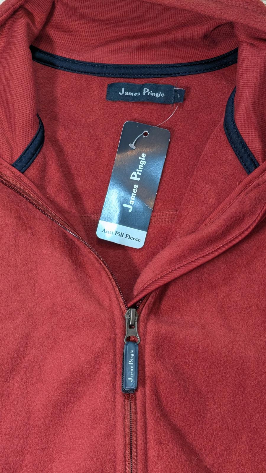 James Pringle Men's Fleece Vest Jacket - Red - Size Large