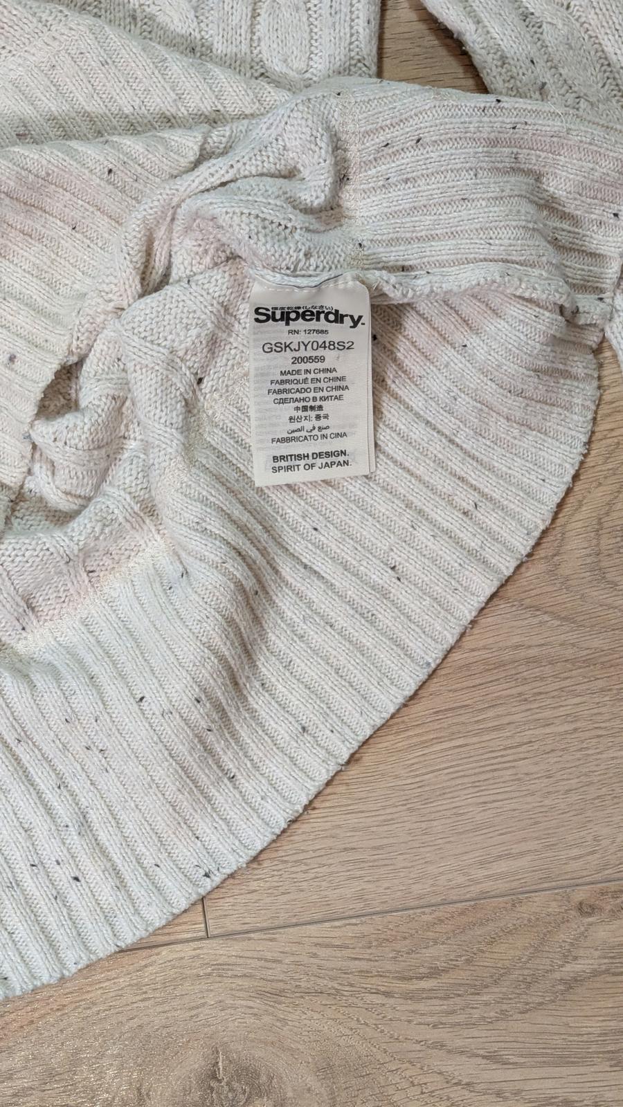 Superdry Women's Cable Knit Sweatshirt Jumper - White - Size Small