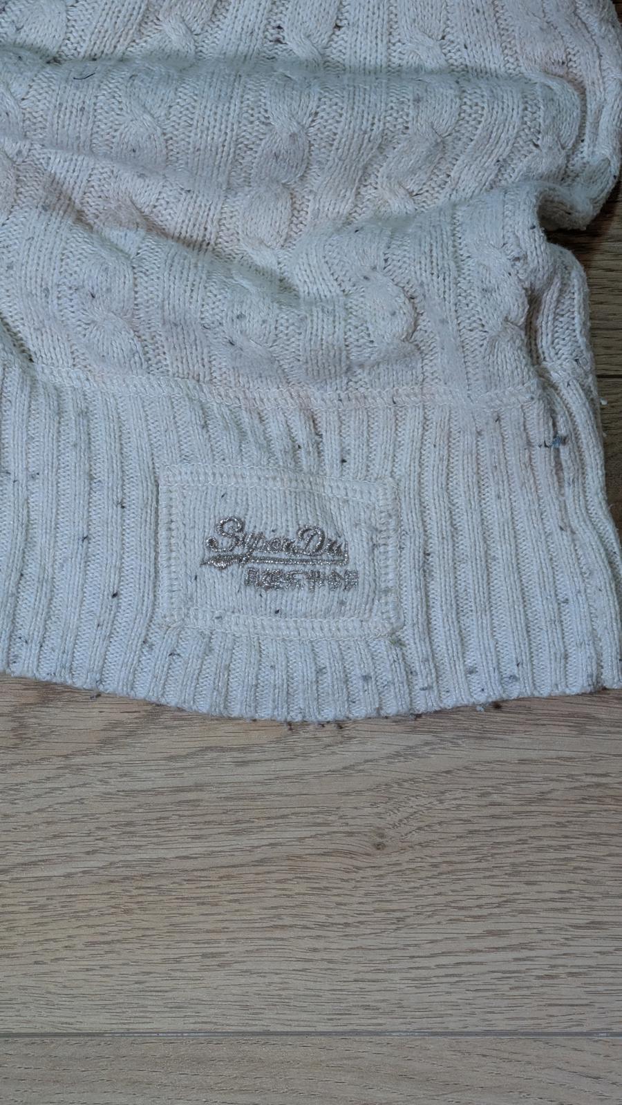 Superdry Women's Cable Knit Sweatshirt Jumper - White - Size Small
