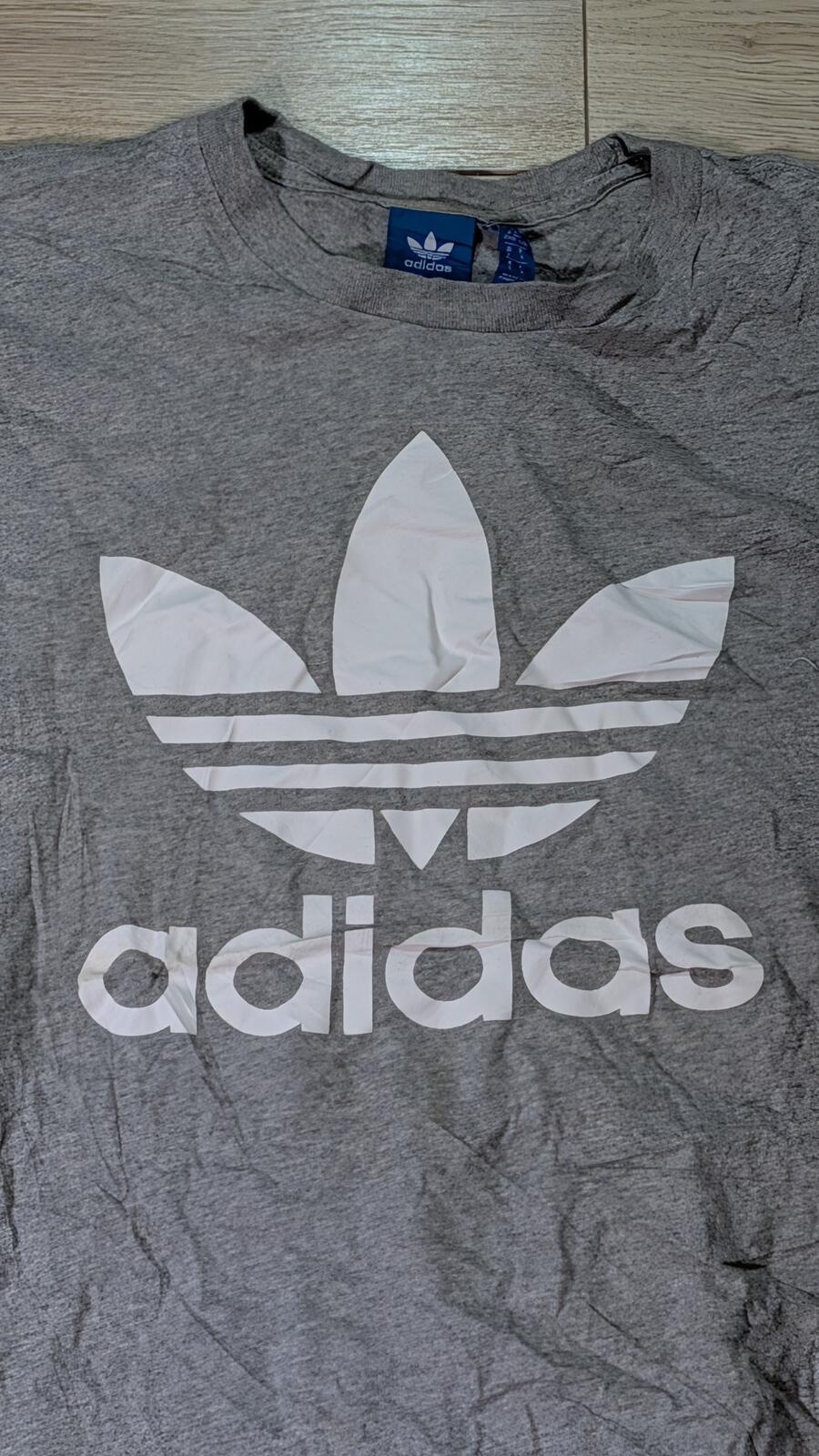 Adidas Men's T Shirt - Grey - Size Large