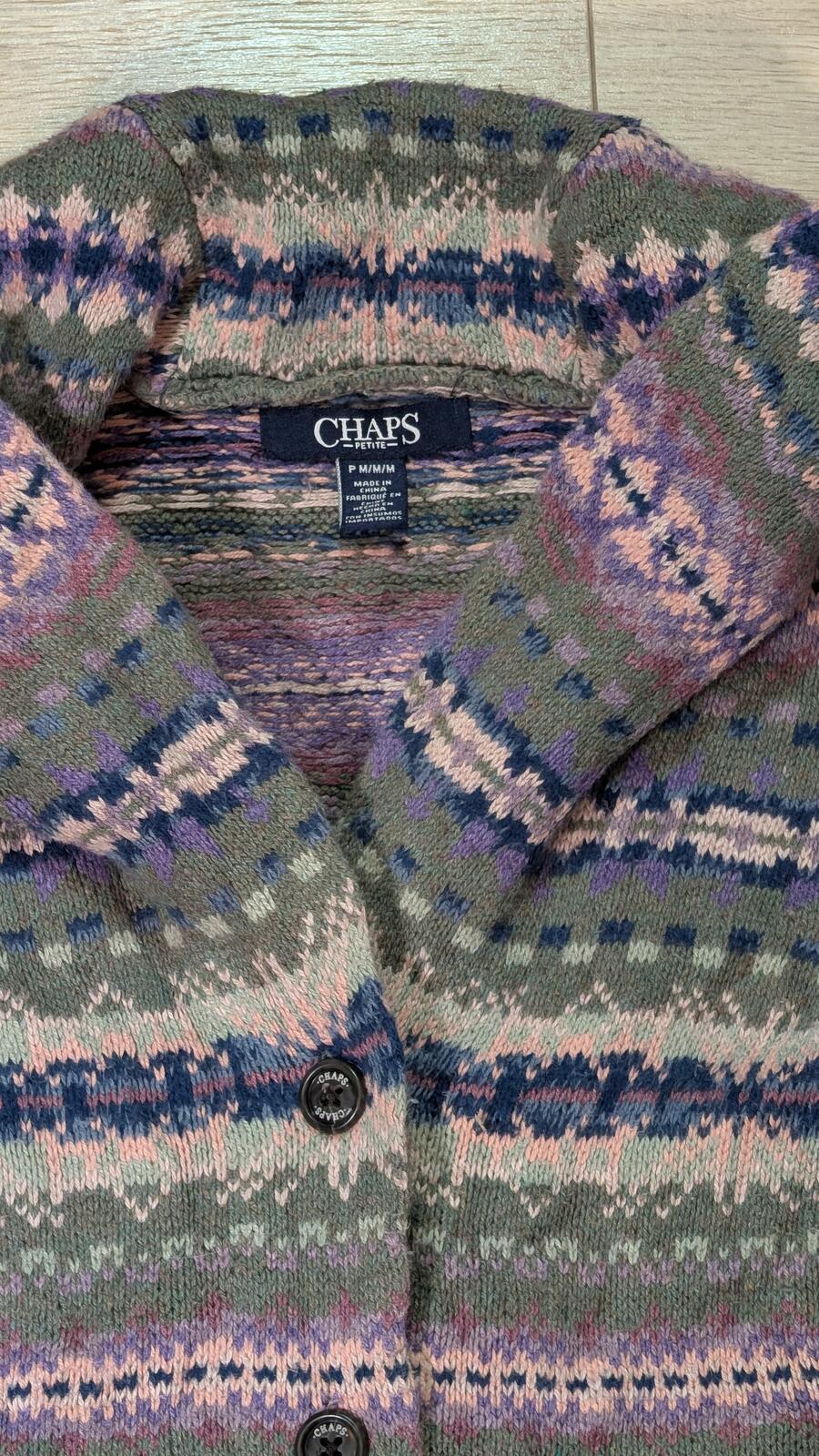 Chaps Women's Vest Cardigan - Green - Size Medium