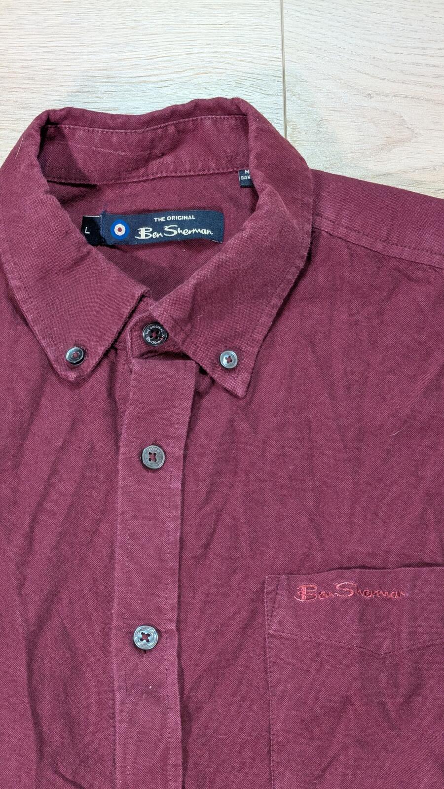 Ben Sherman Men's Shirt - Burgundy - Size Large