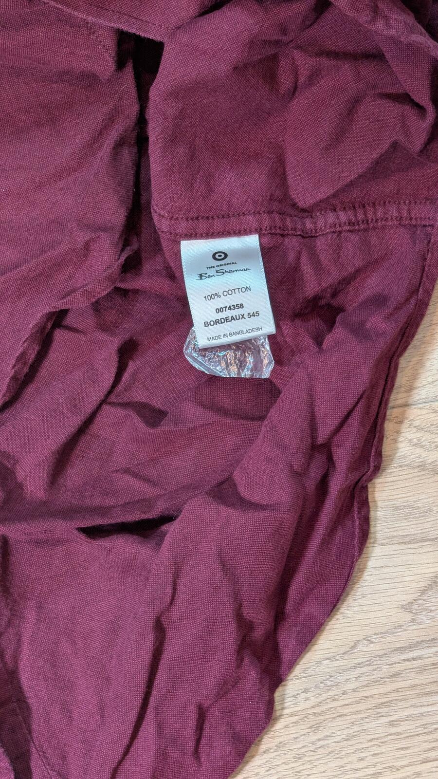 Ben Sherman Men's Shirt - Burgundy - Size Large