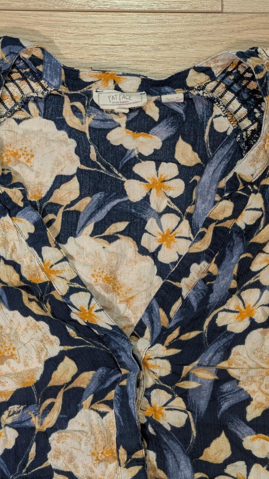 FatFace Women's Floral T Shirt - Blue - Size 10