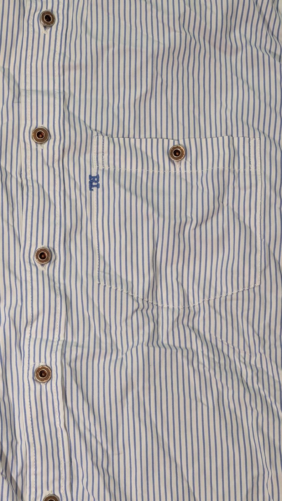 Ralph Lauren Men's Striped Shirt - Blue - Size Medium