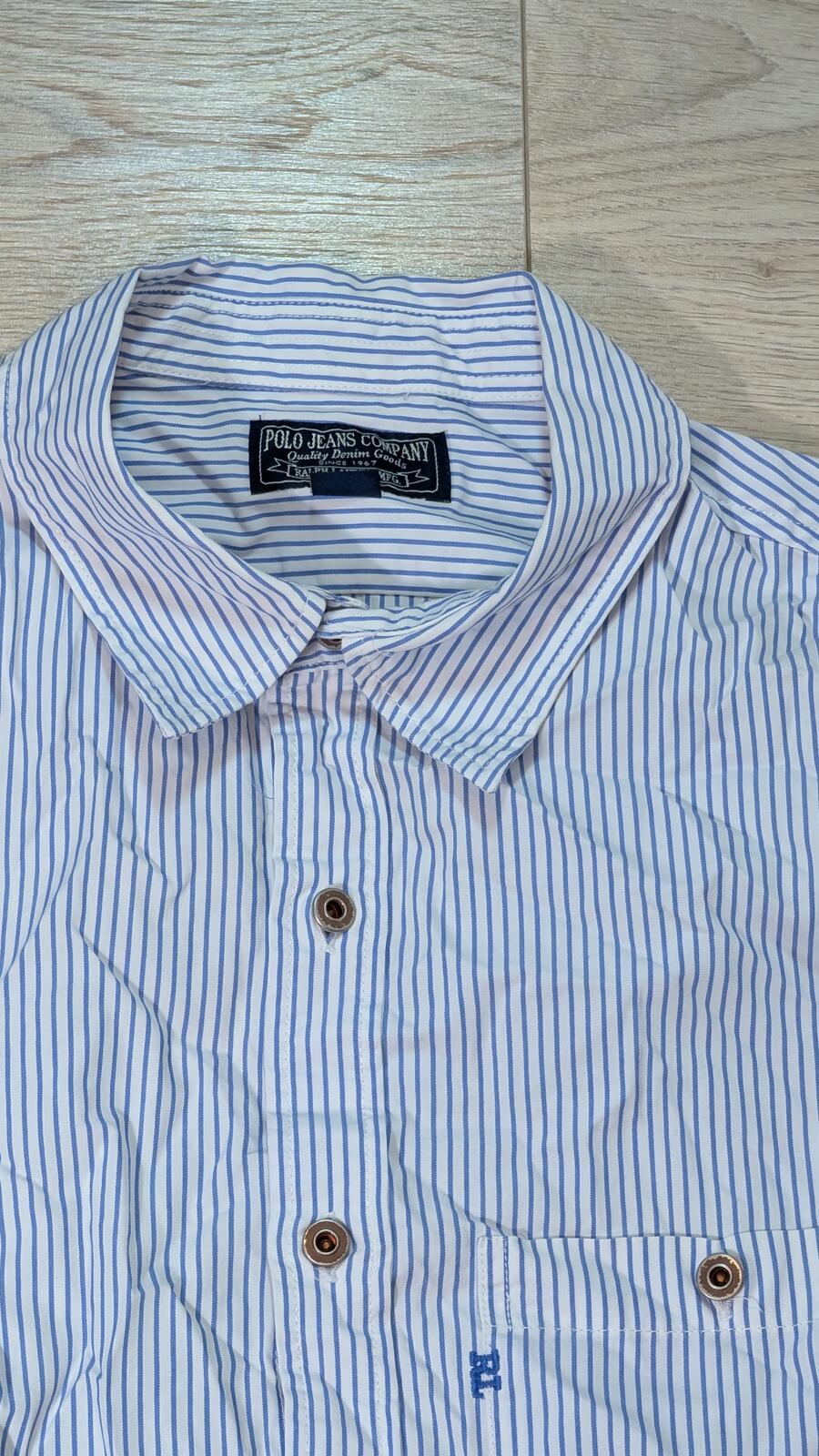 Ralph Lauren Men's Striped Shirt - Blue - Size Medium