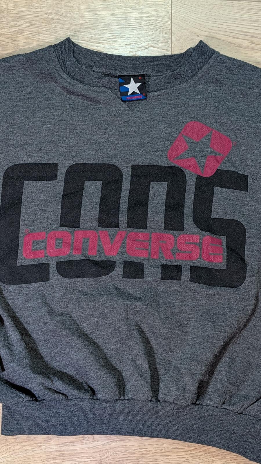 Converse Men's Vintage Sweatshirt Jumper - Grey - Size Medium